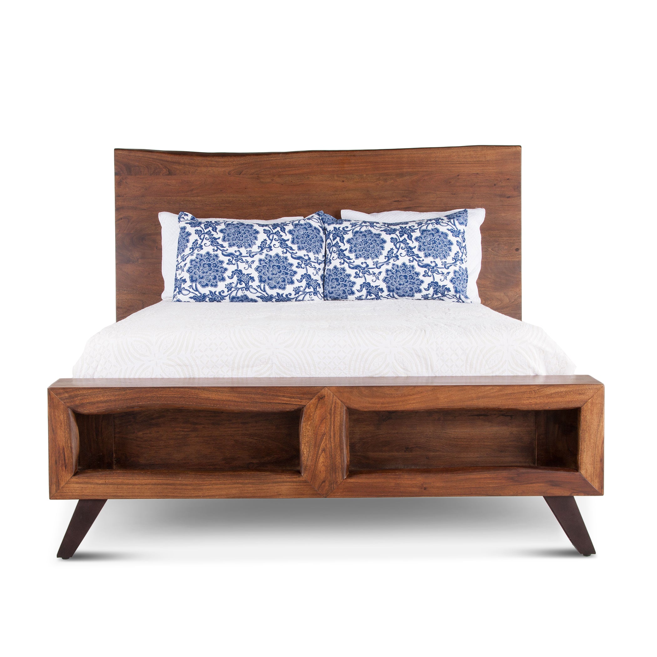 75" Walnut Queen Size Bed