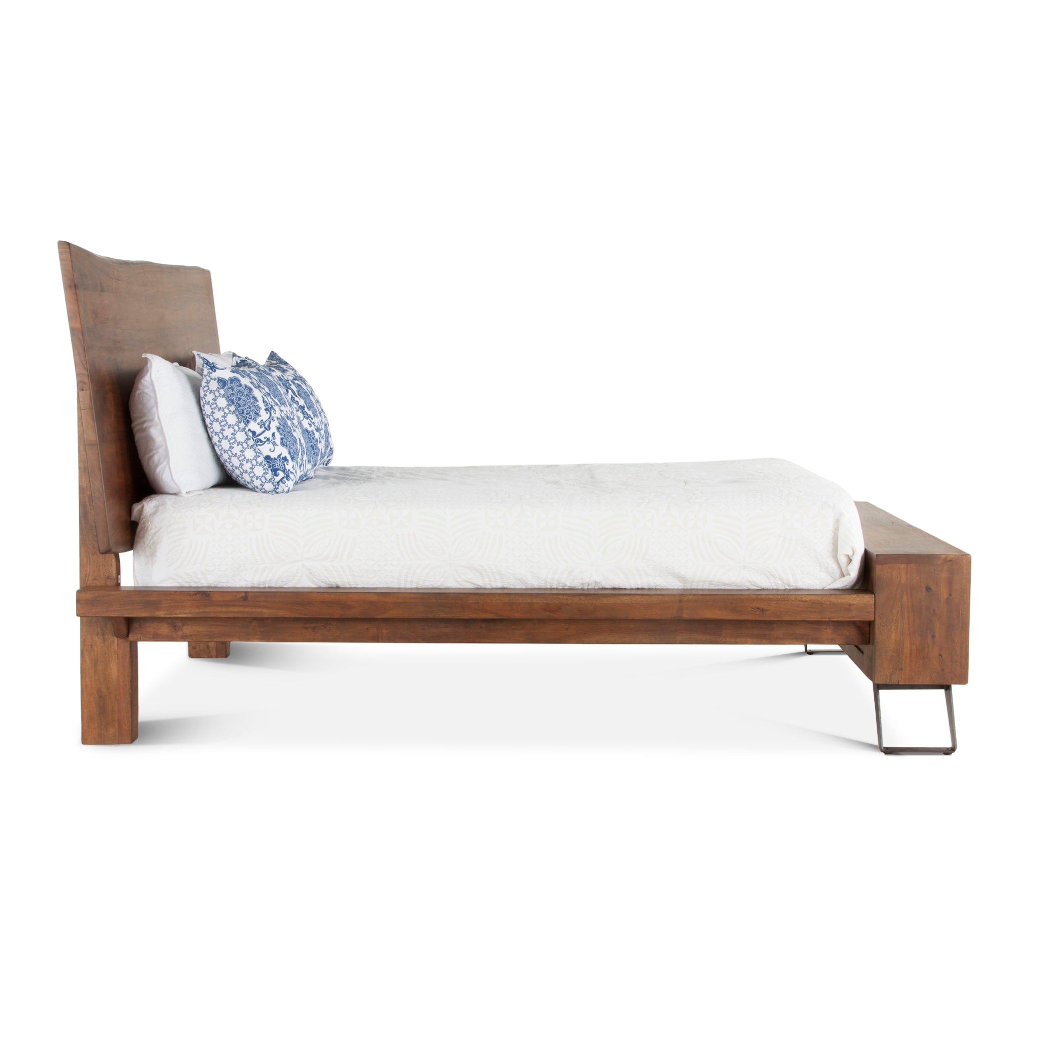75" Walnut Queen Size Bed