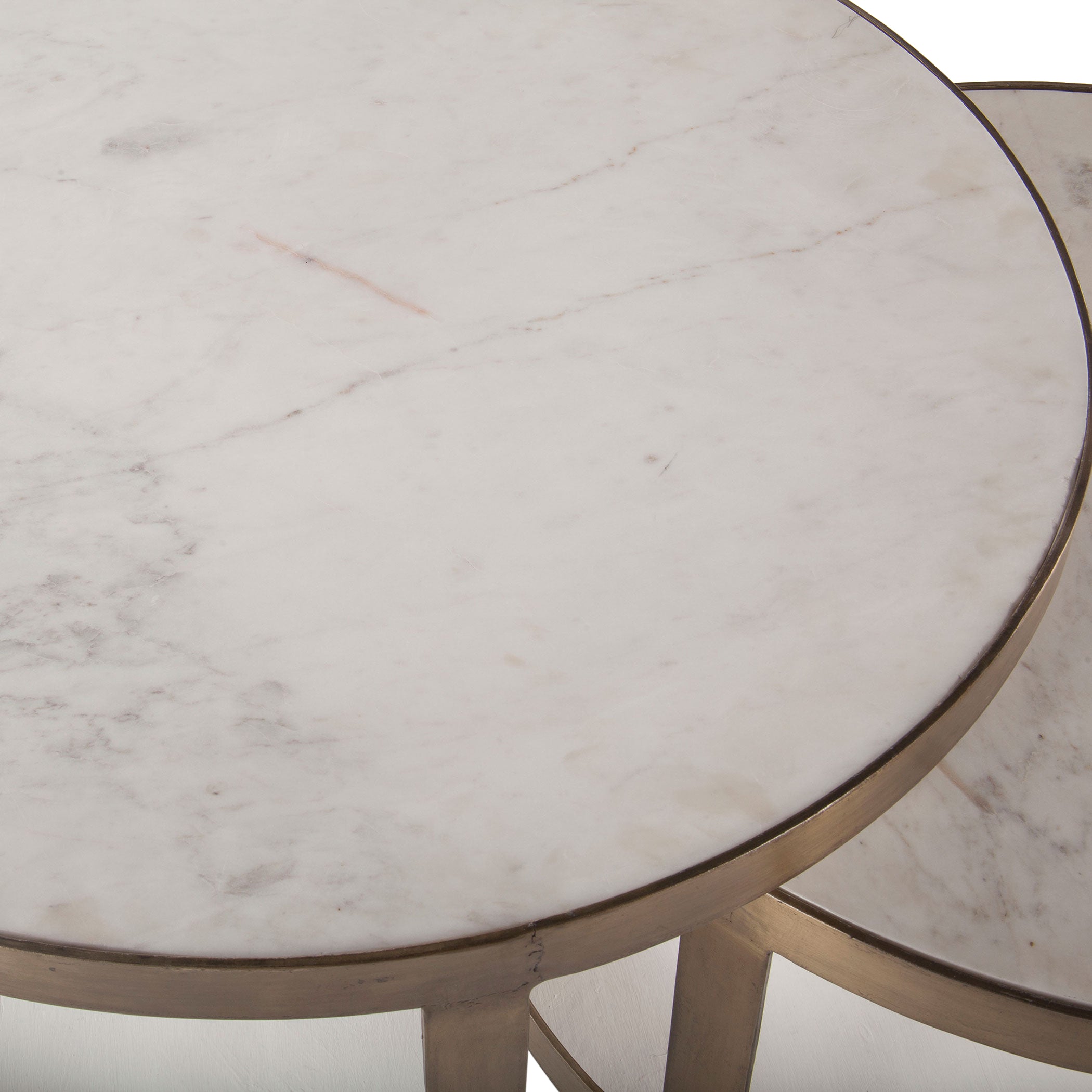 36" White Marble Coffee Table