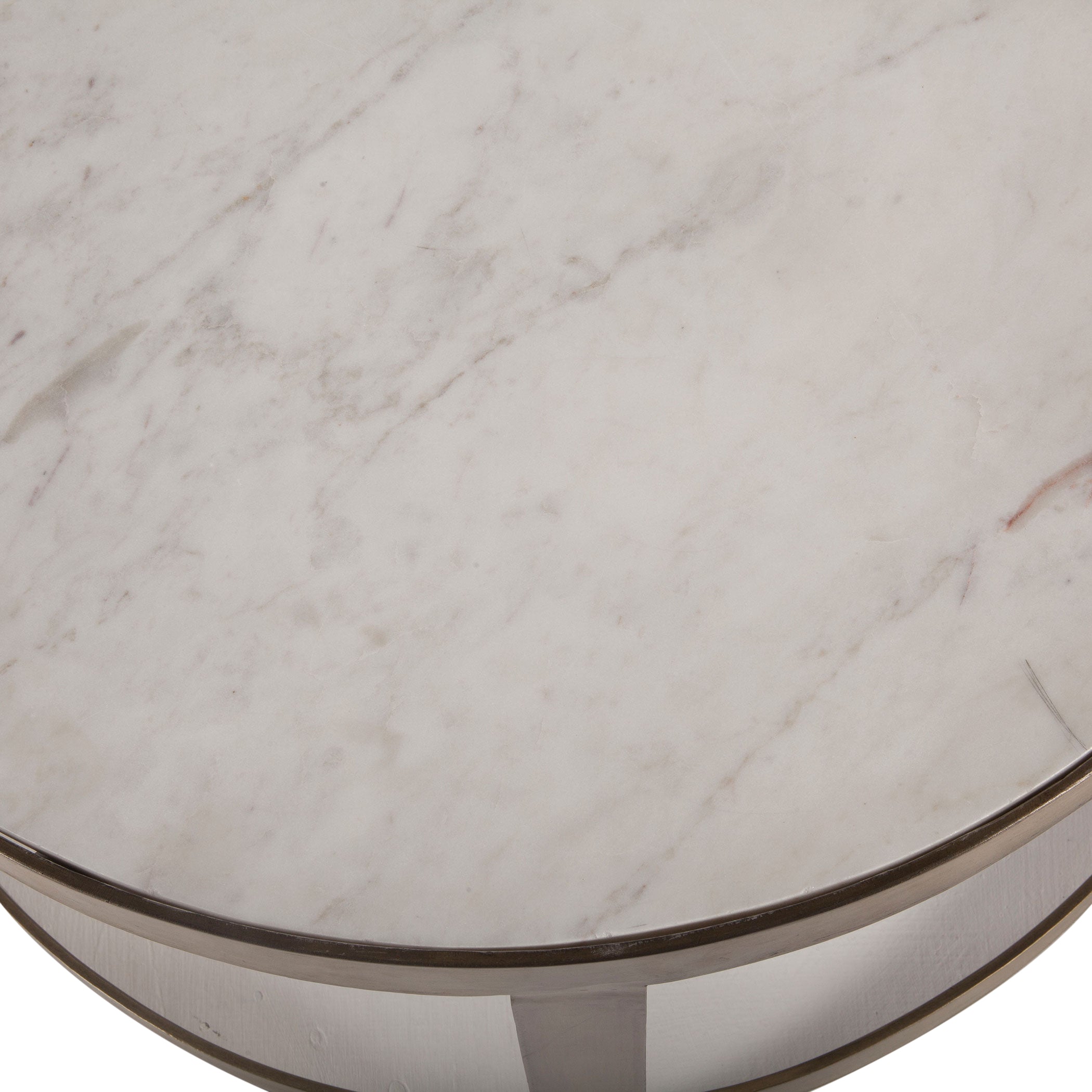 22" White Marble Nesting Side Tables