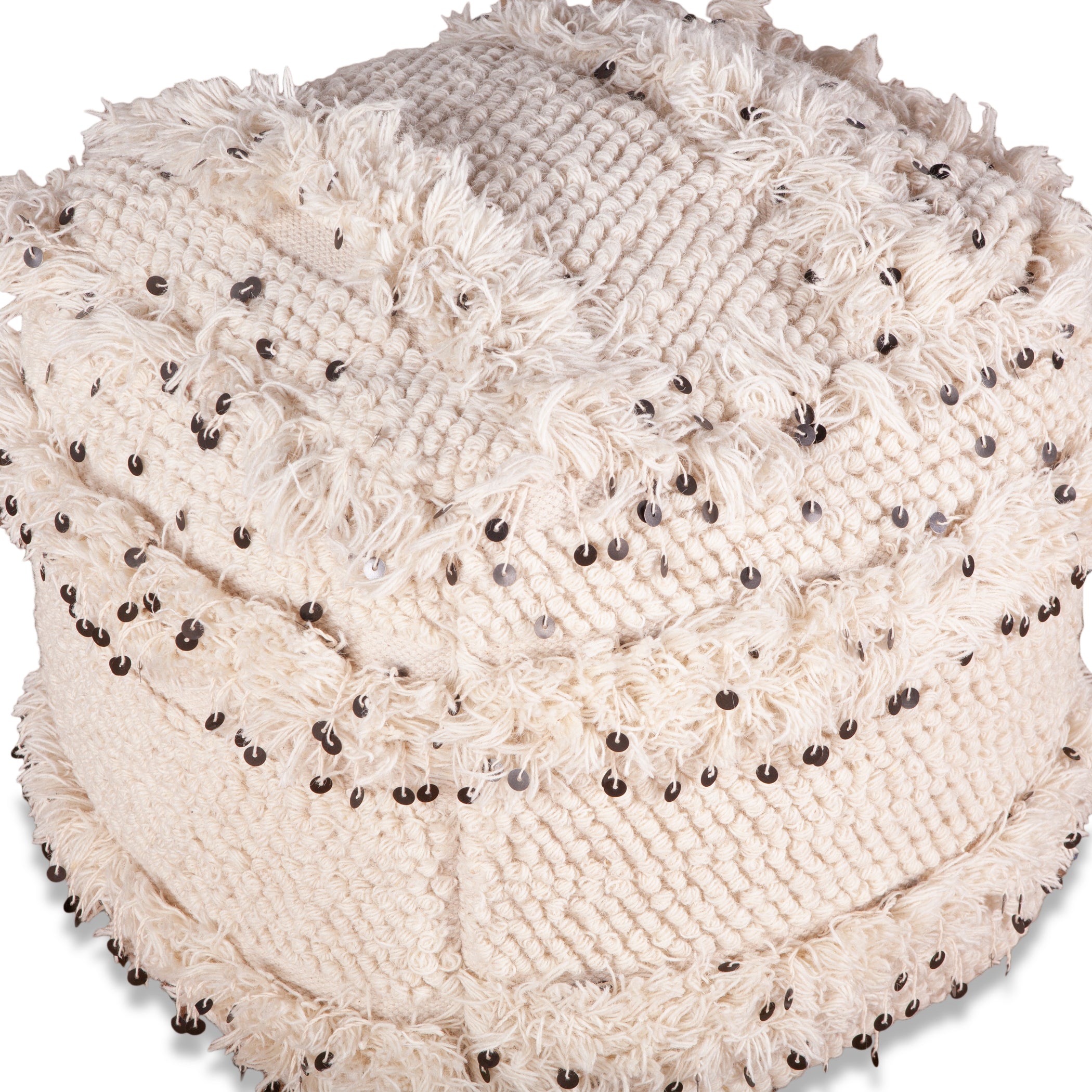 21" Moroccan Sequined Accent Ottoman