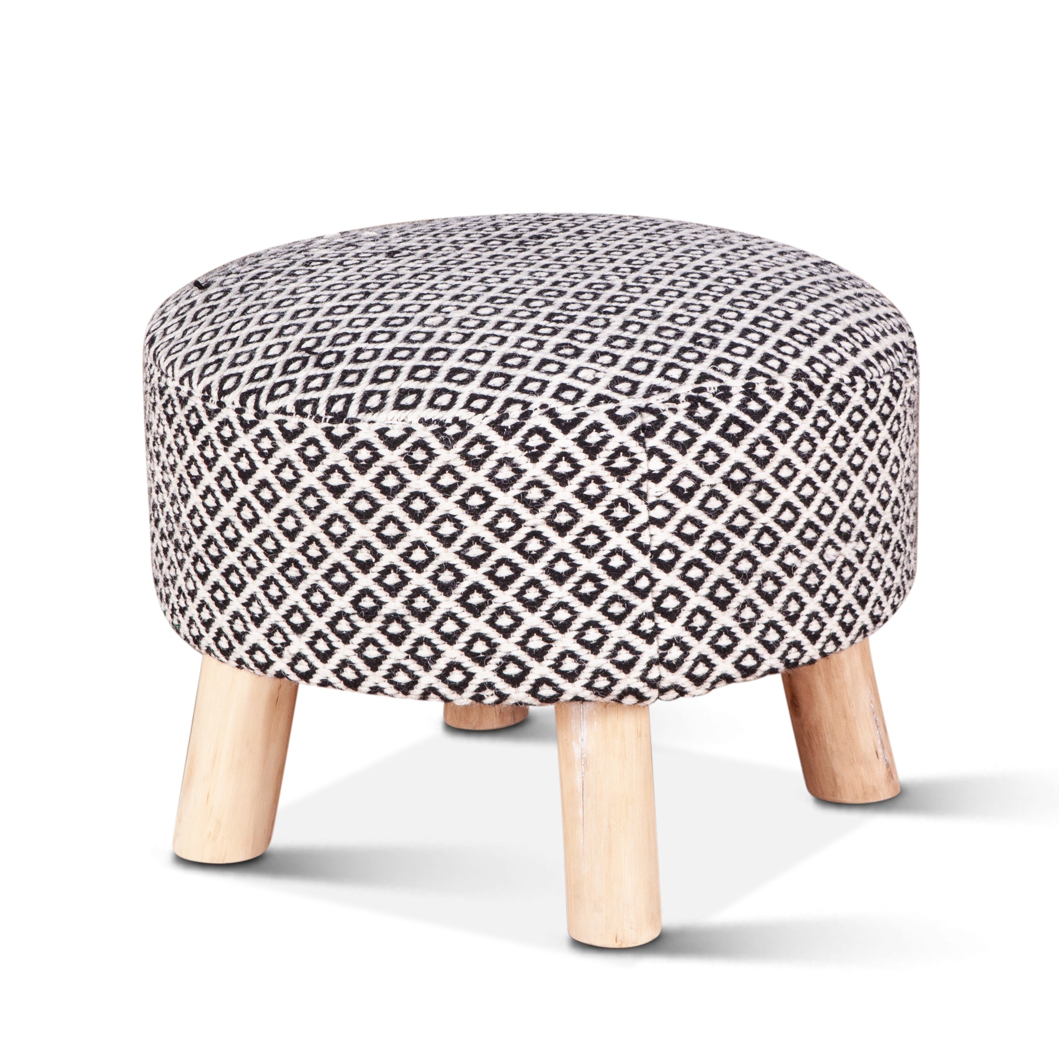 24" Handloom Durry Upholstered Accent Stool