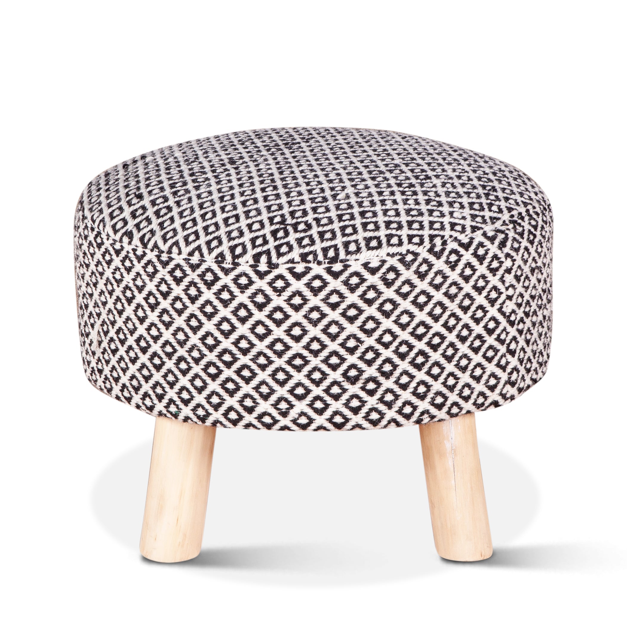 24" Handloom Durry Upholstered Accent Stool