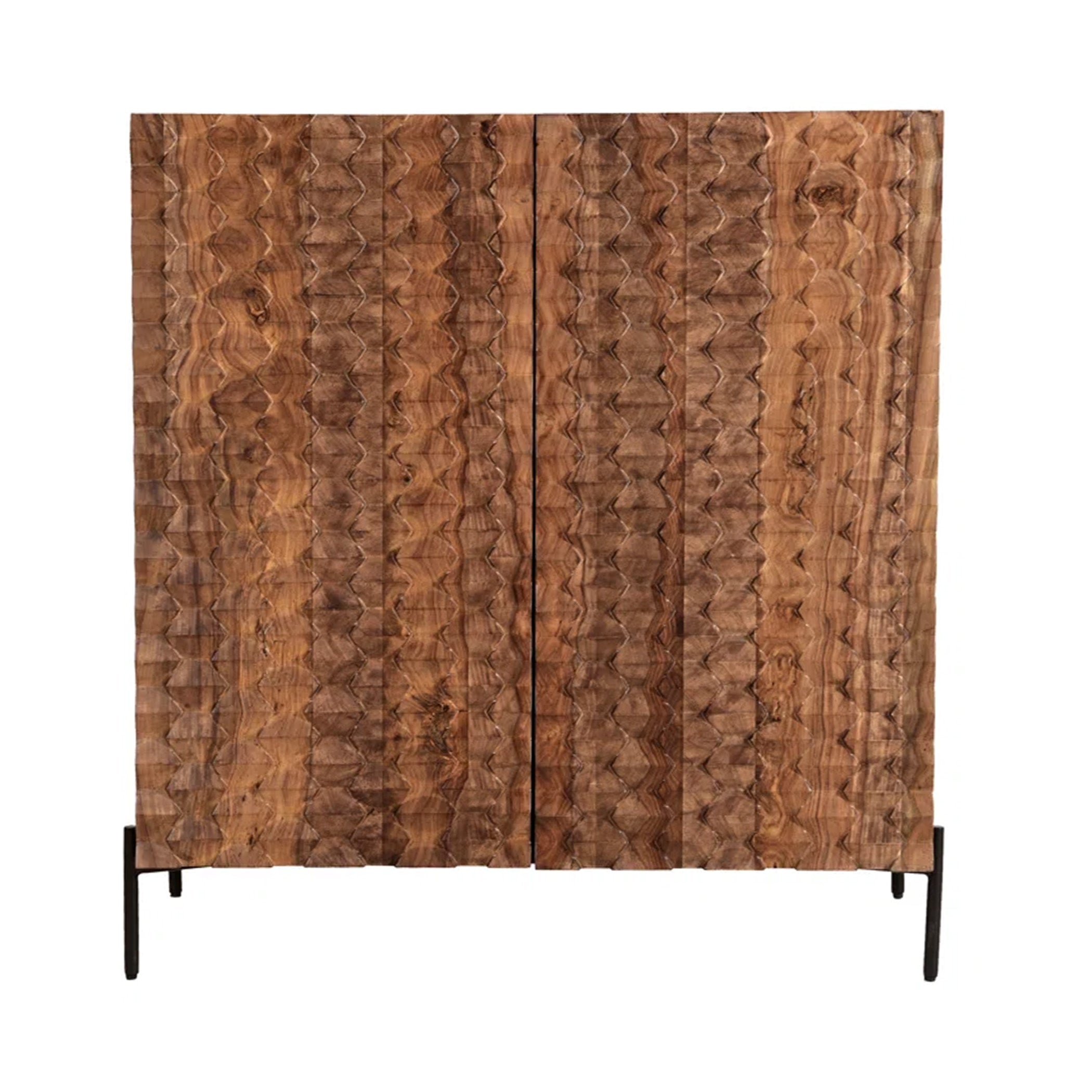 39" Carved Brownstone Bar Cabinet
