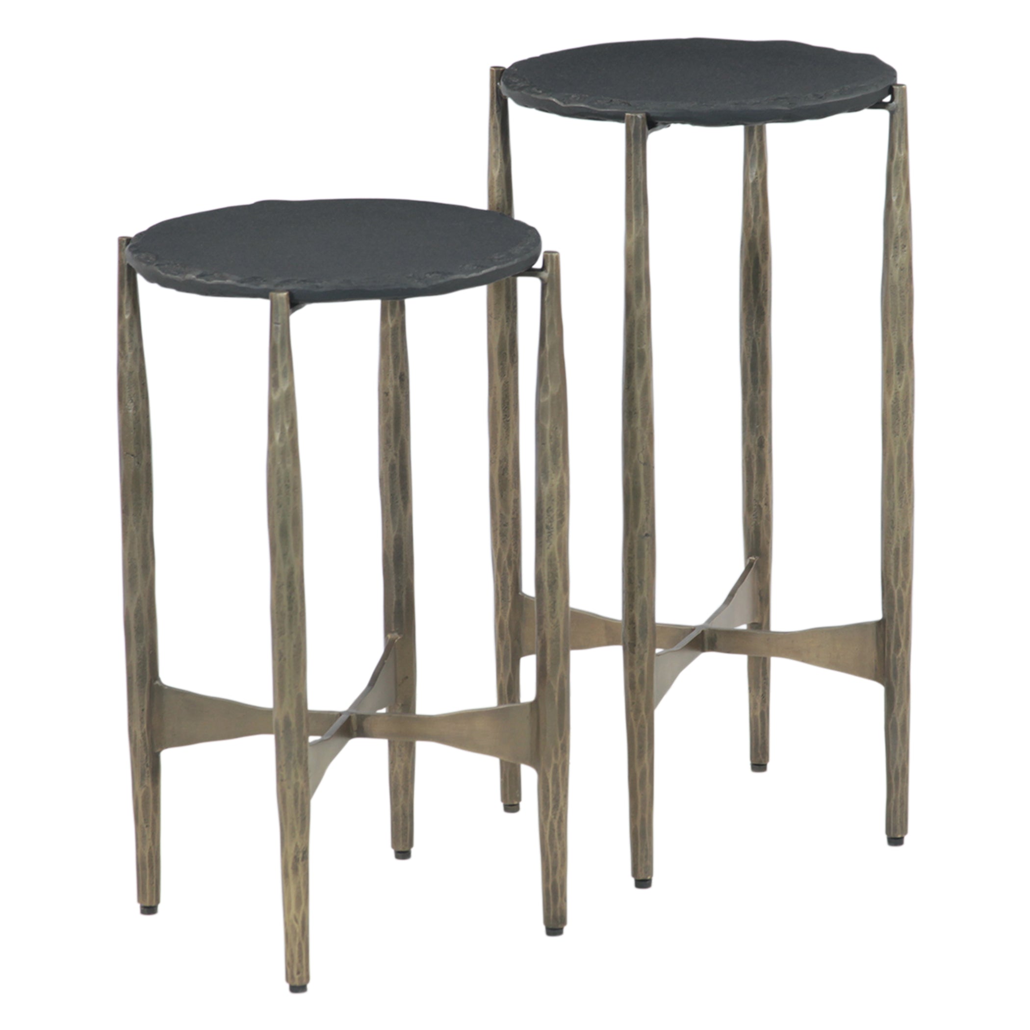 13" Black Marble Set of 2 Side Table