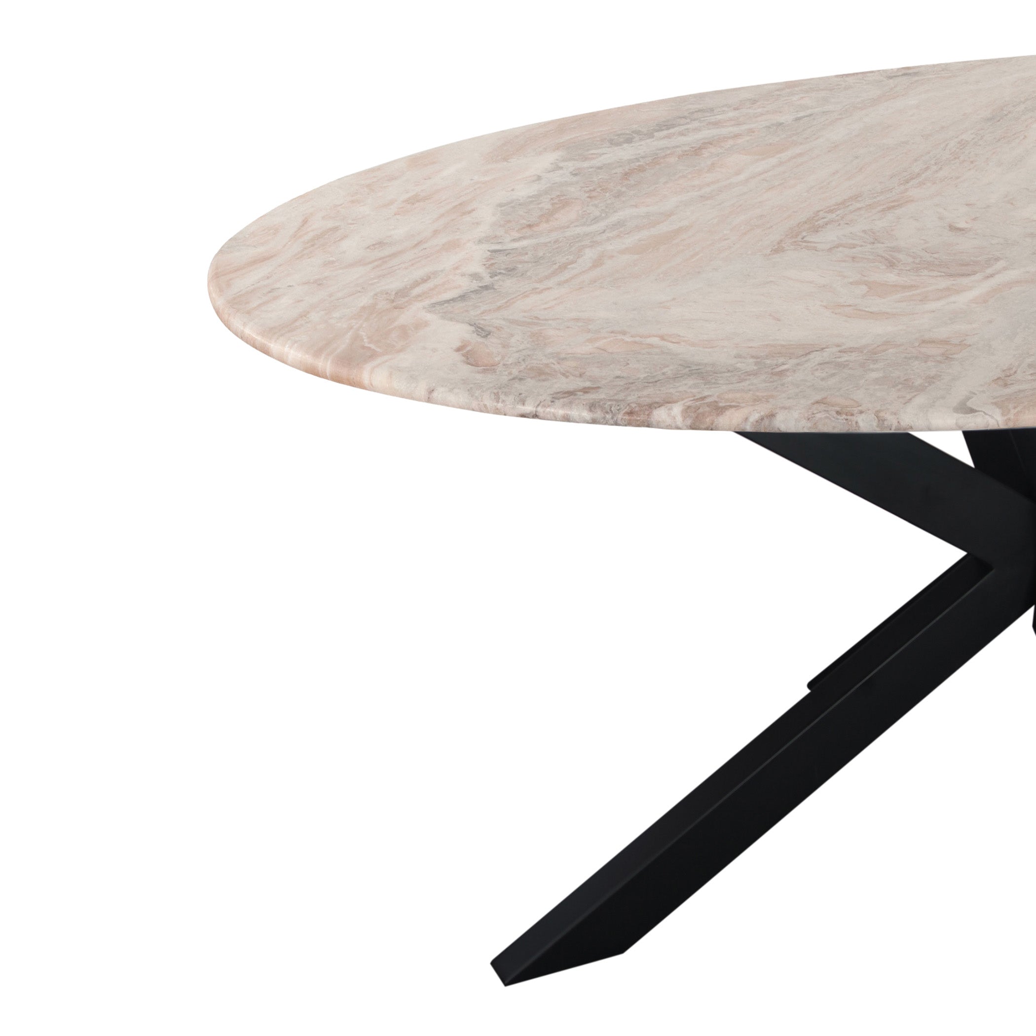90.5" Sawar Marble Oval Dining Table