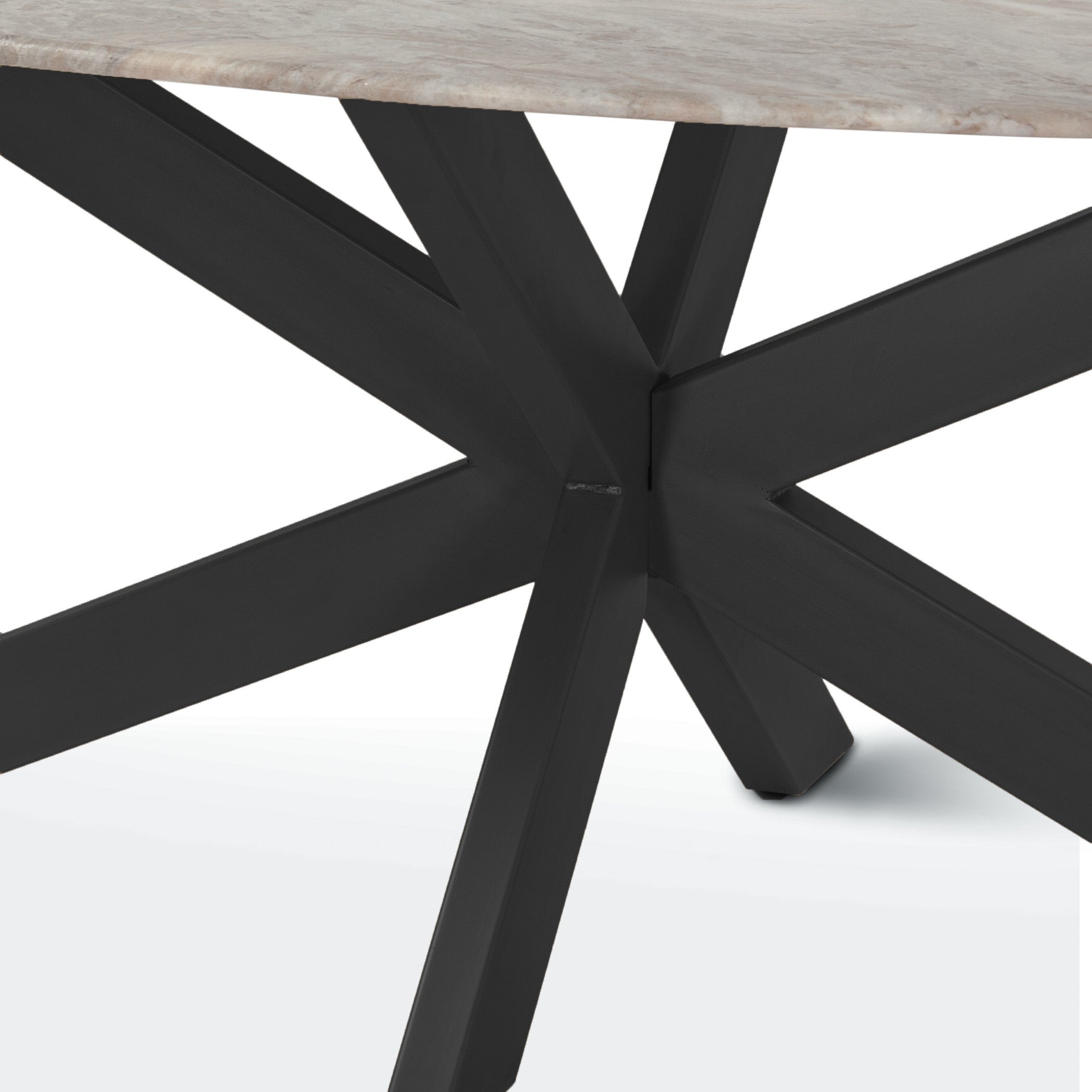 90.5" Sawar Marble Oval Dining Table