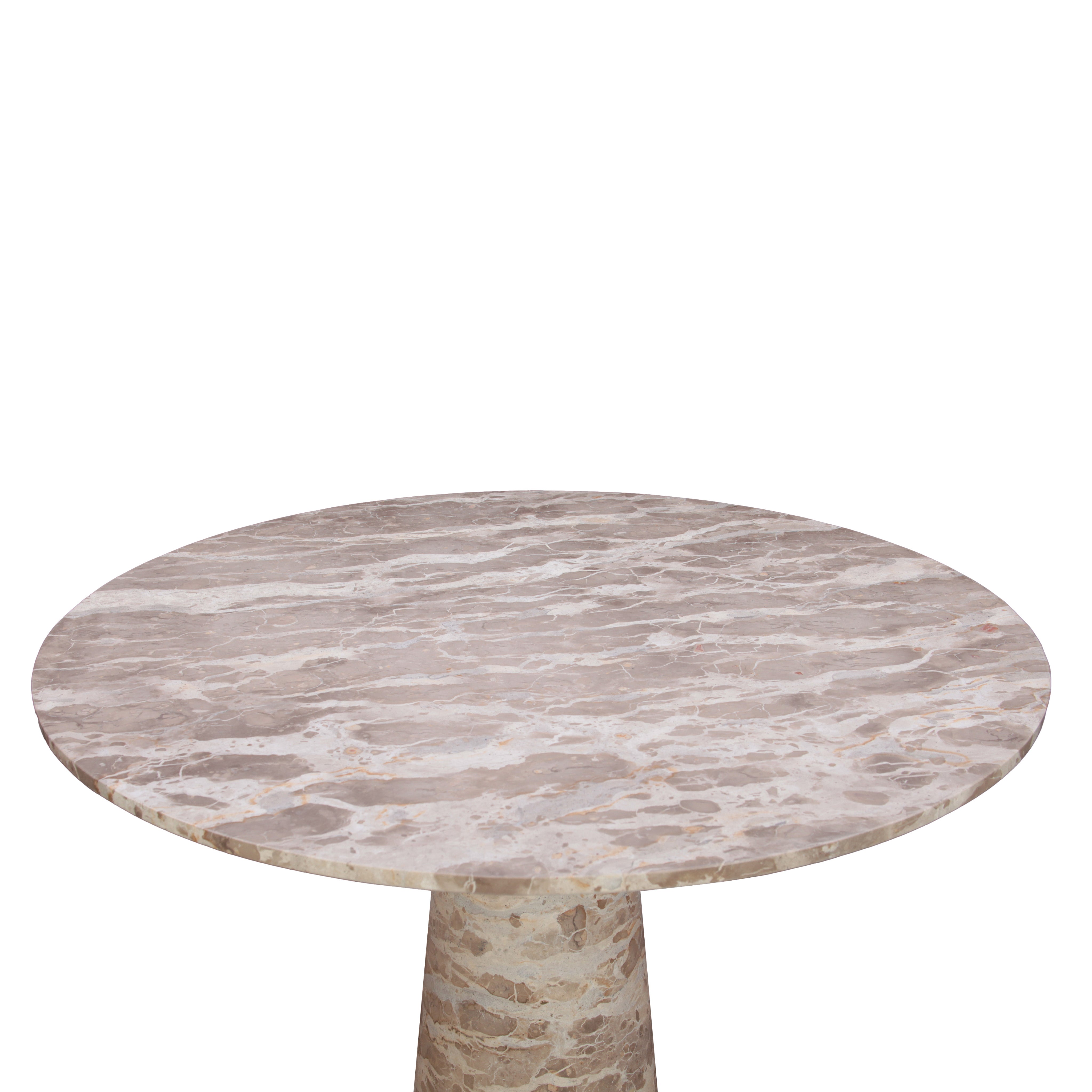 48" Capri Beige Marble Round Dining Table