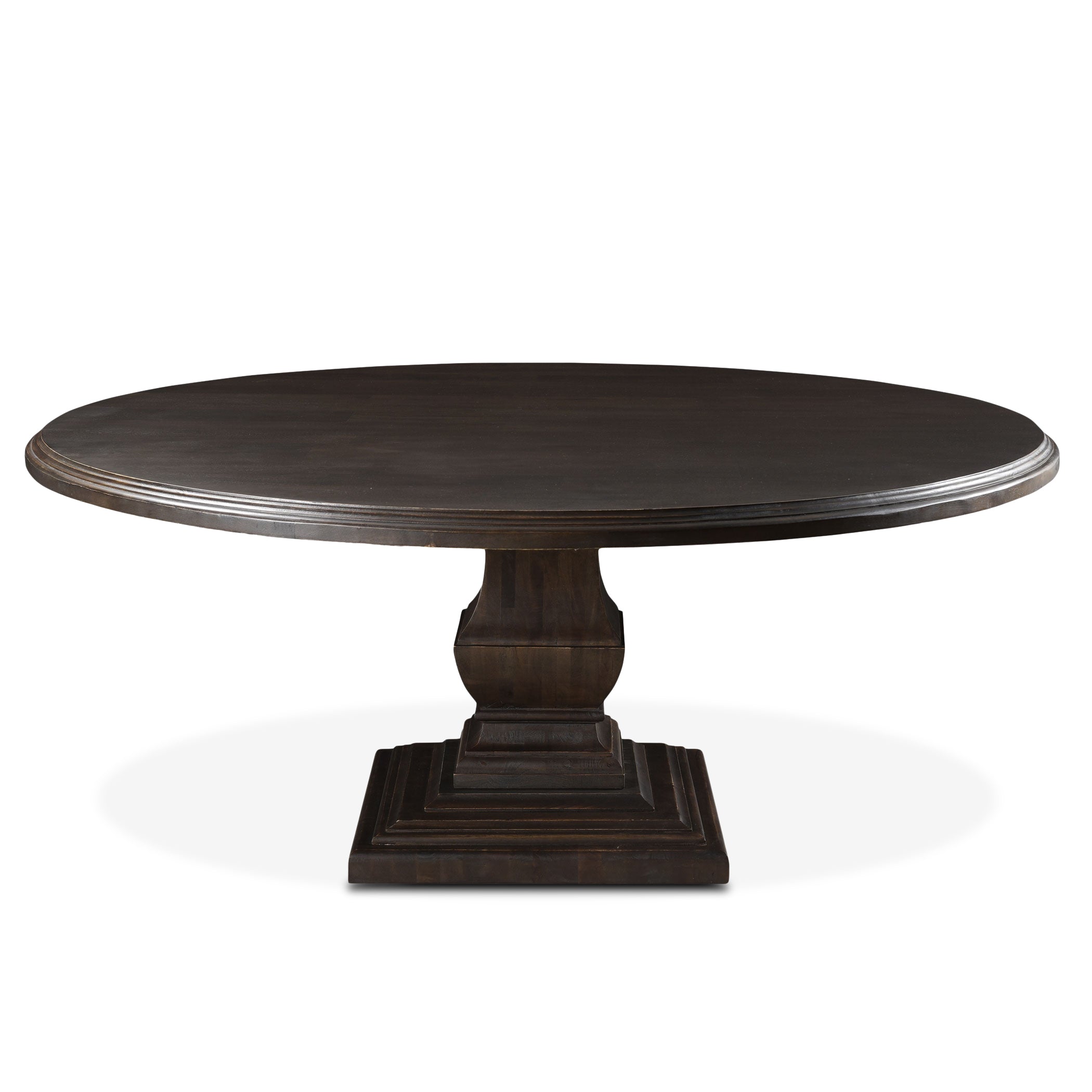 72" Vintage Brown Round Dining Table