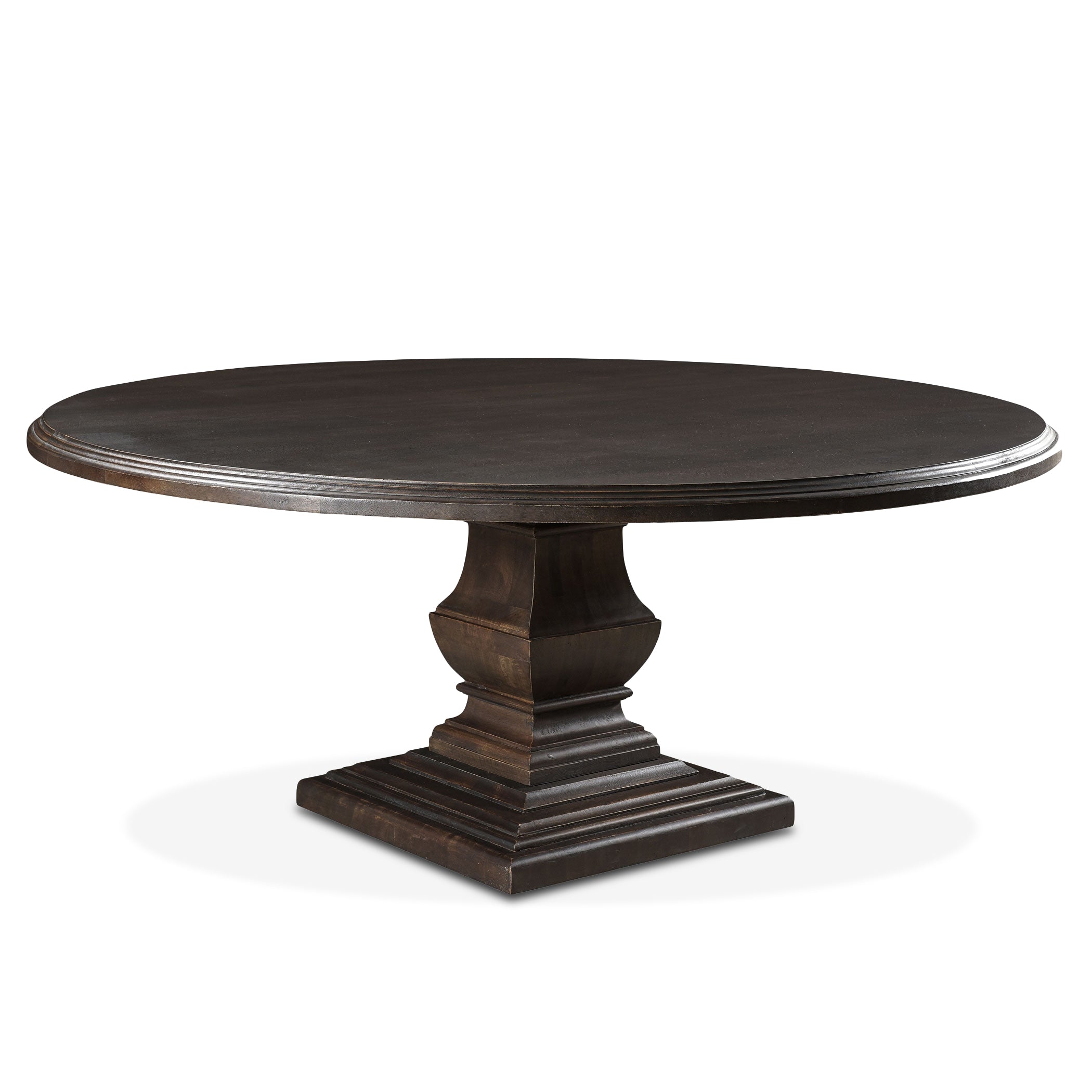 72" Vintage Brown Round Dining Table