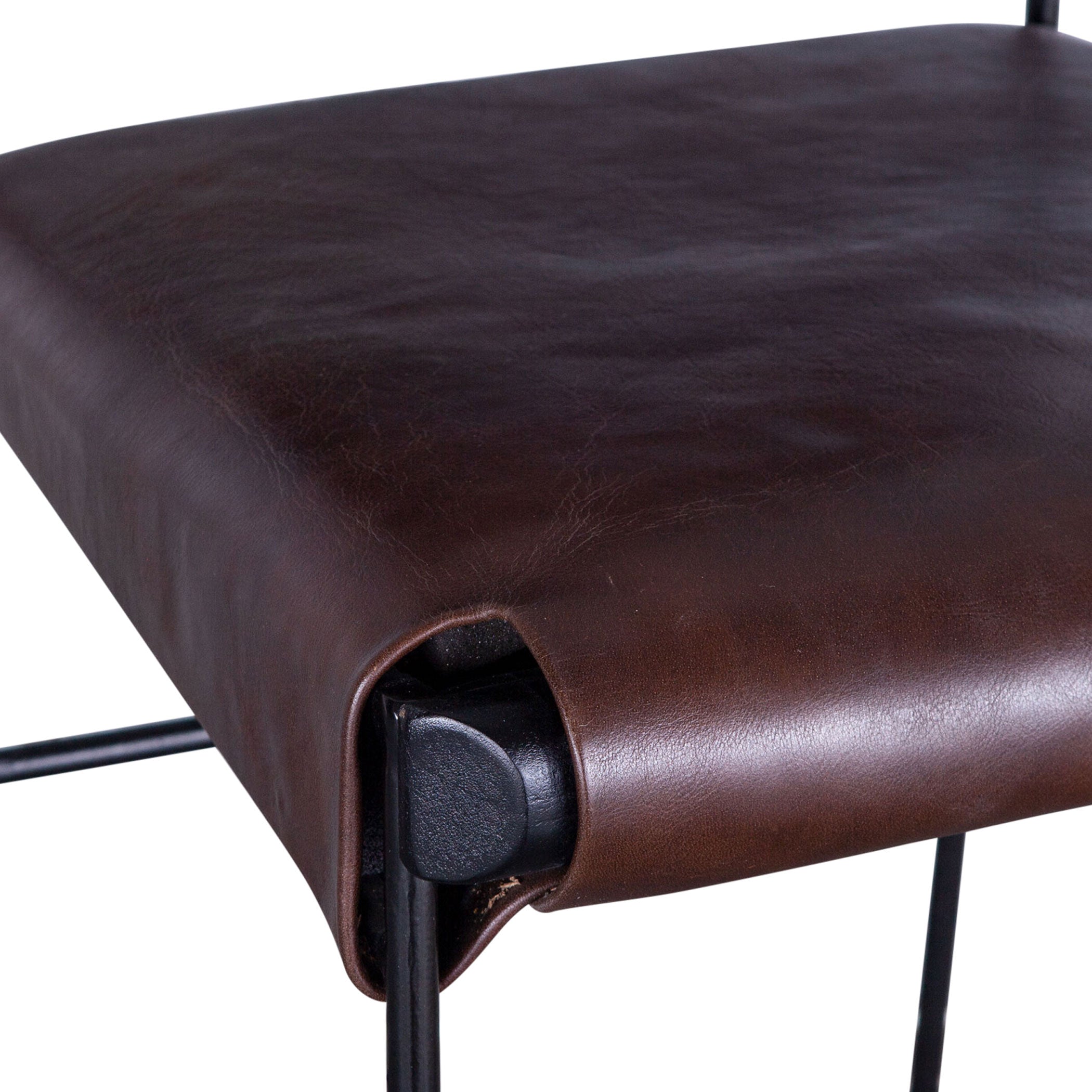 17" Chocolate Leather Bar Chair