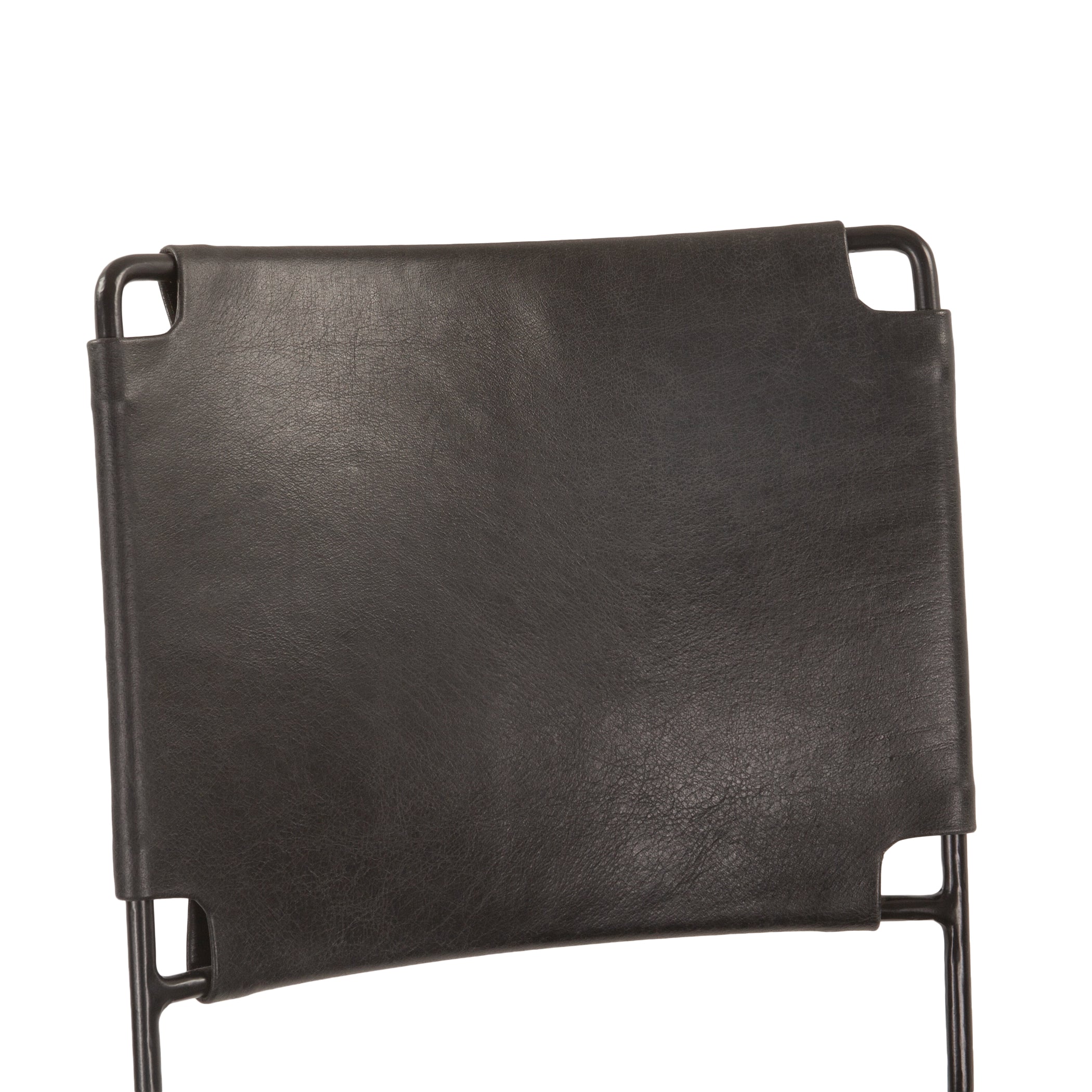 18" Black Buffalo Leather Bar Chair