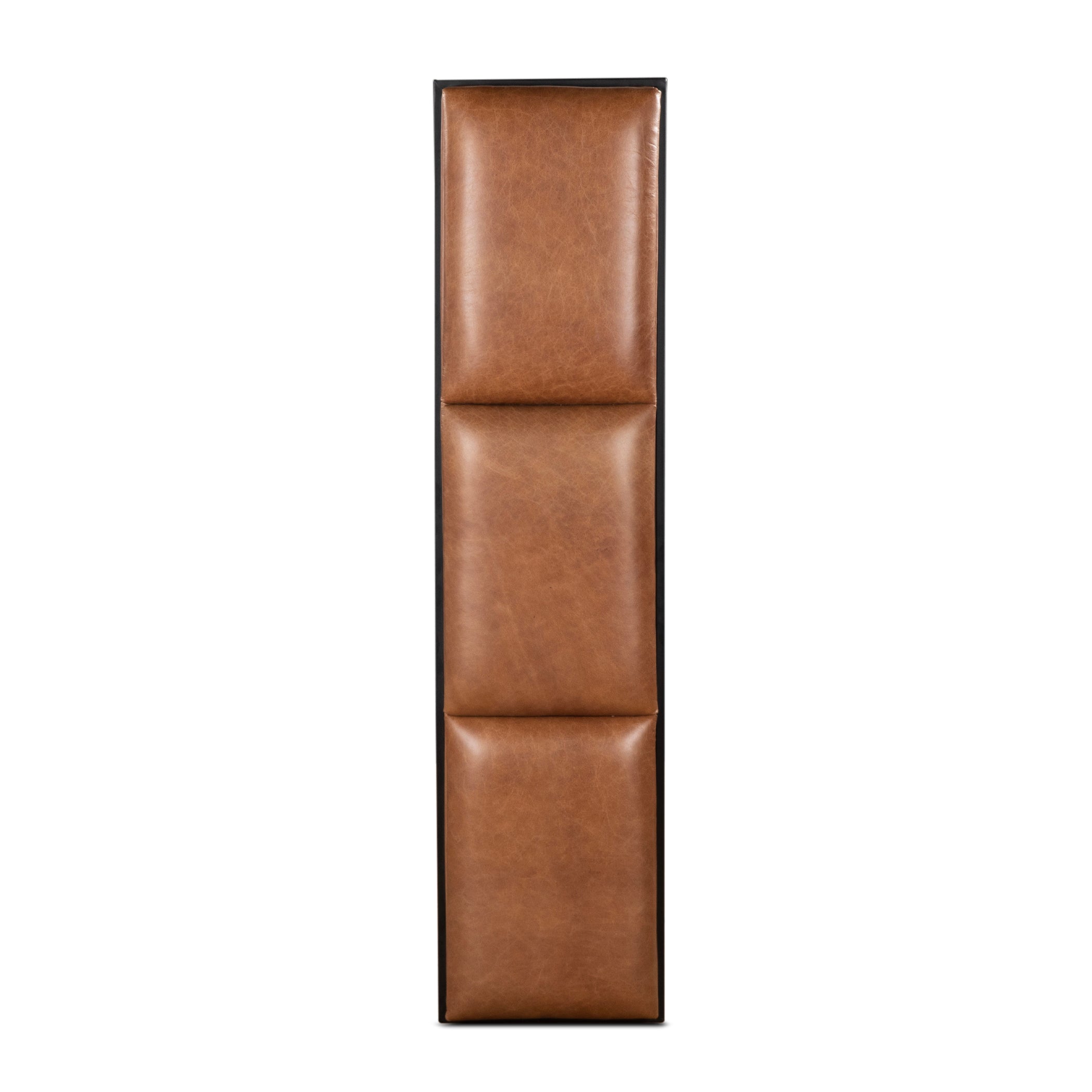 62" Cognac Leather Bench