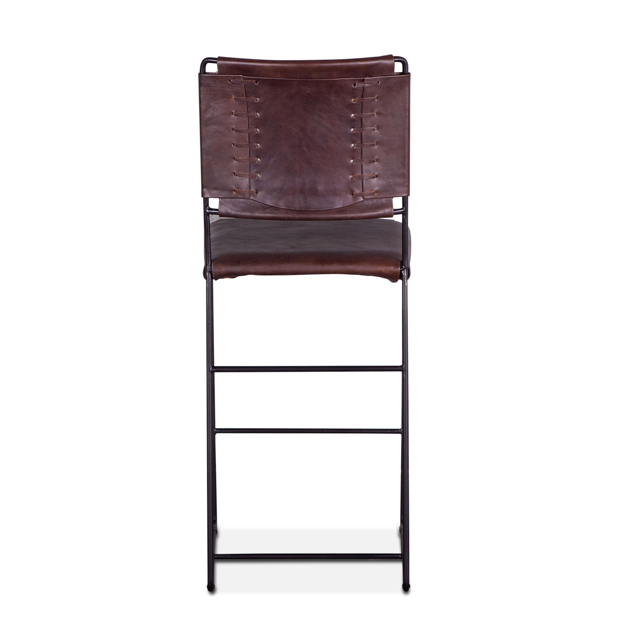 17" Chocolate Leather Counter Chair