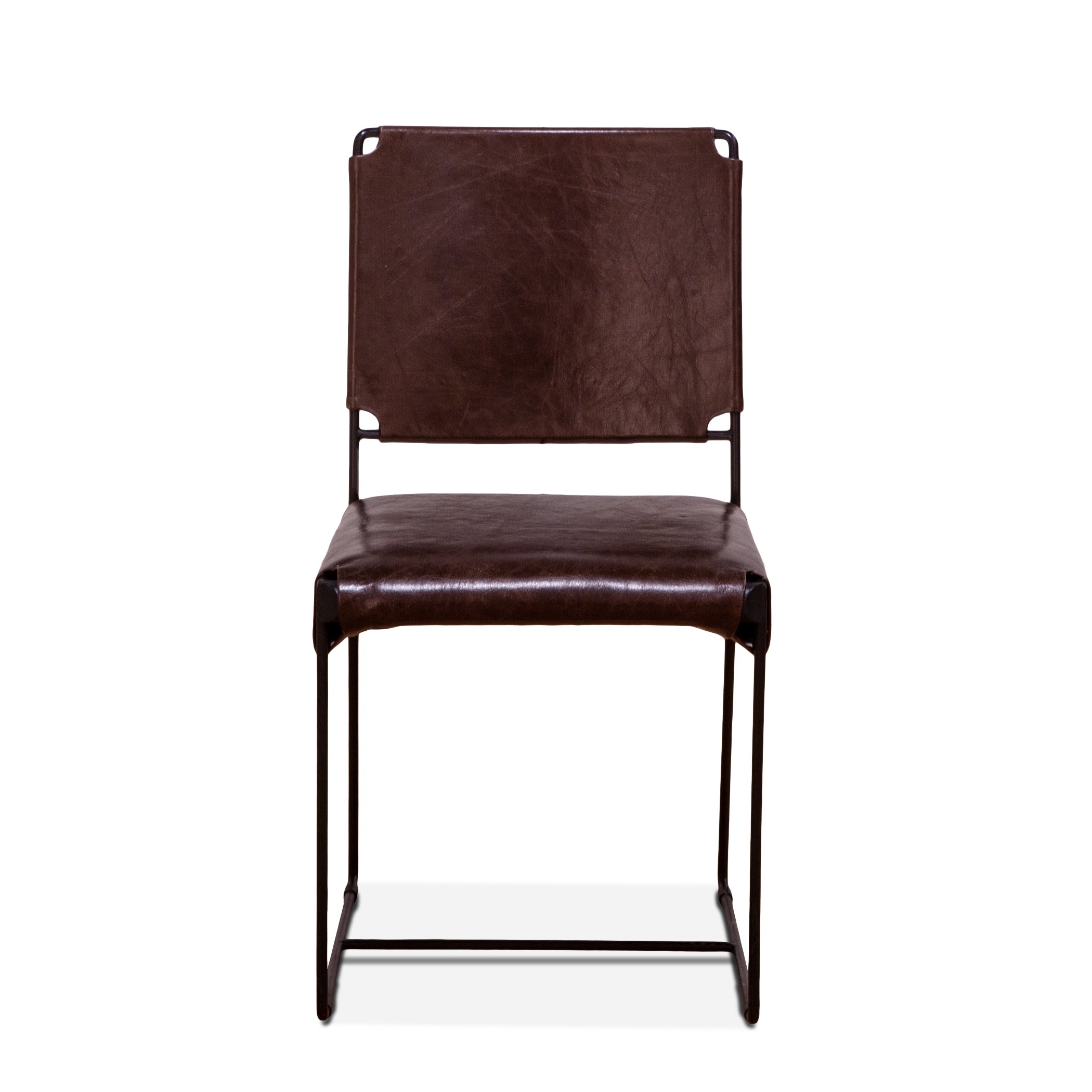 18" Chocolate Leather Dining Chair