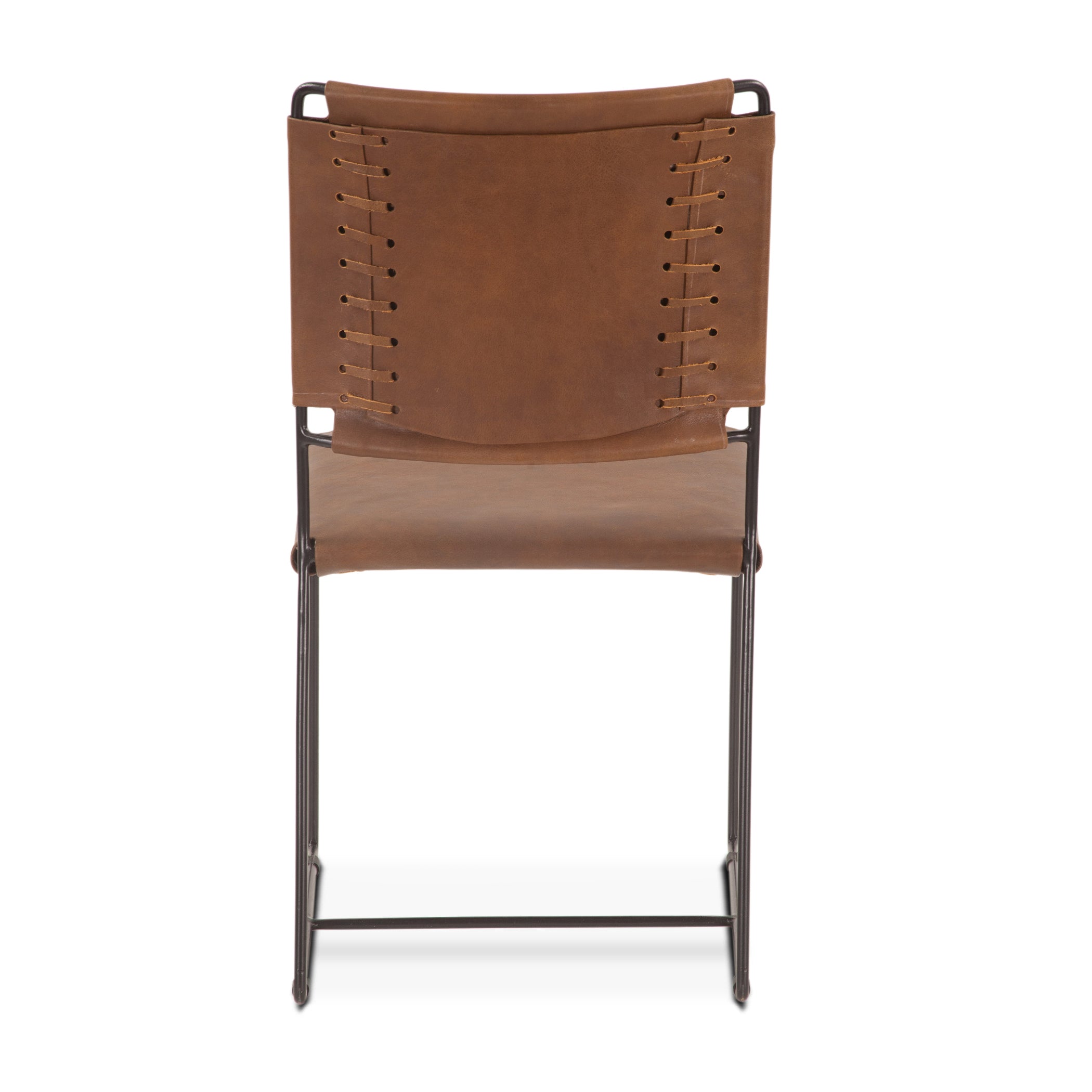 18" Brown Buffalo Leather Dining Chair