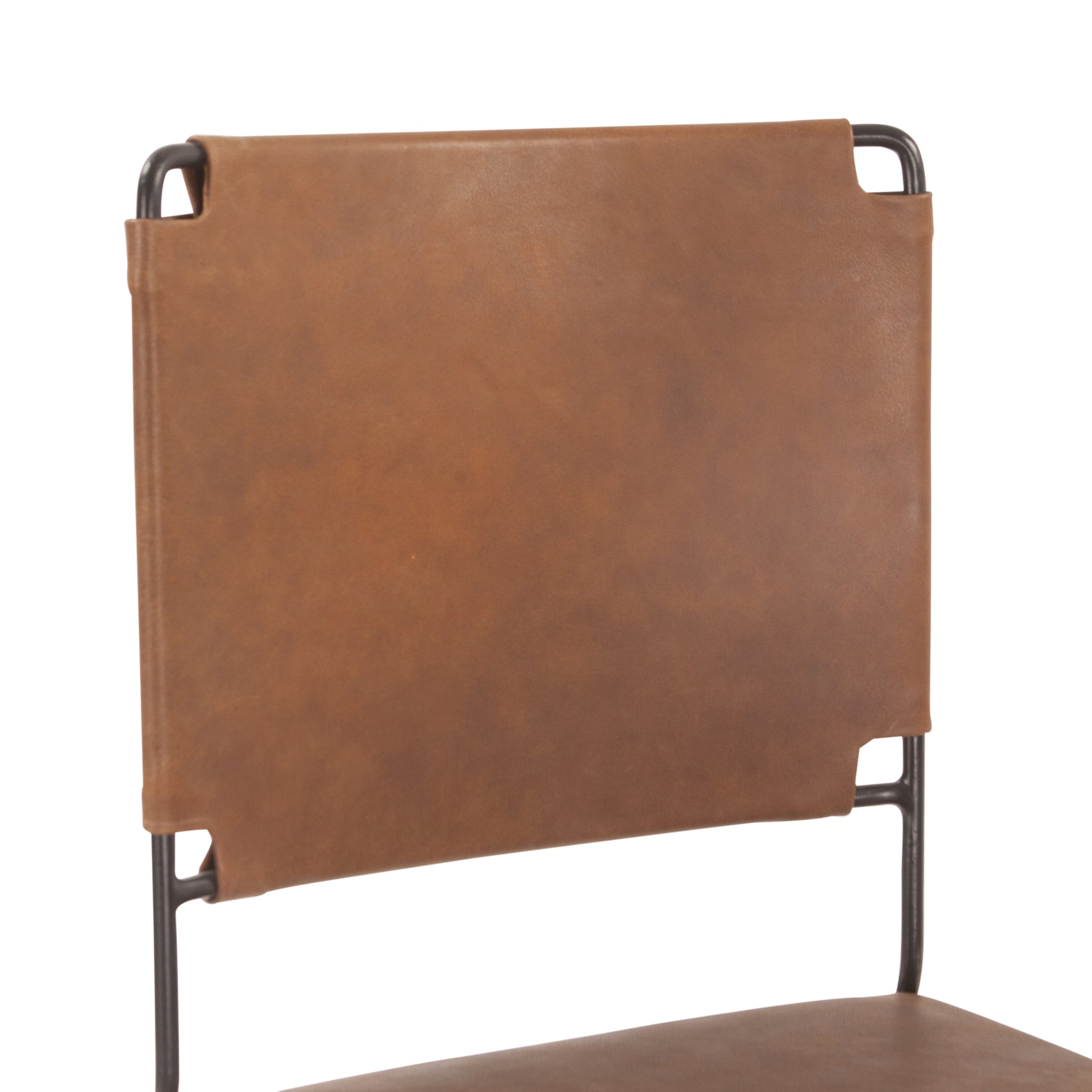 18" Brown Buffalo Leather Dining Chair