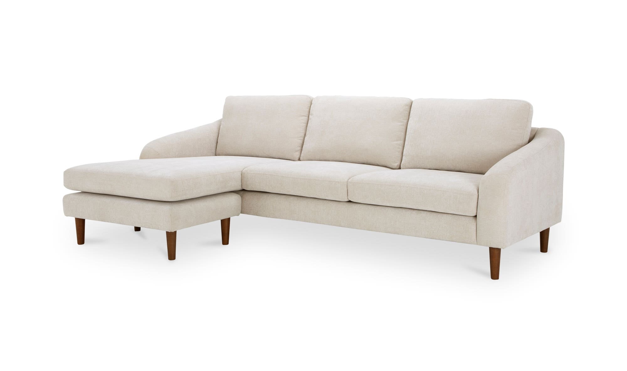 98" Oatmeal Upholstered Sectional