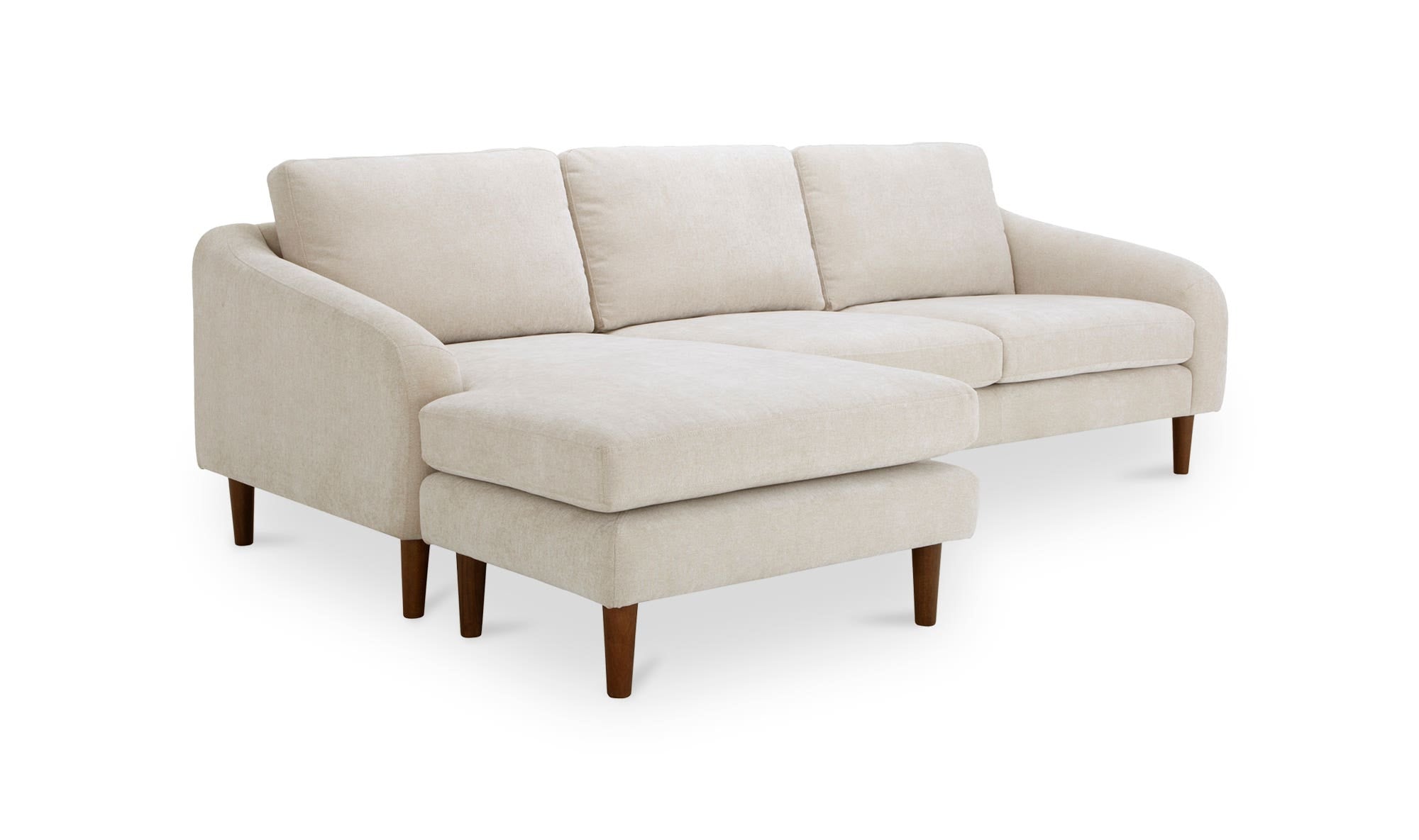 98" Oatmeal Upholstered Sectional
