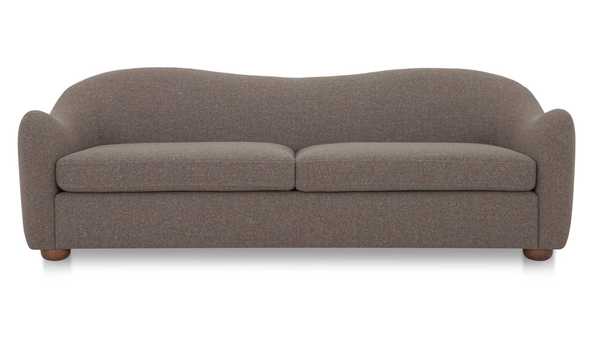89.8" Brown Upholstered Sofa