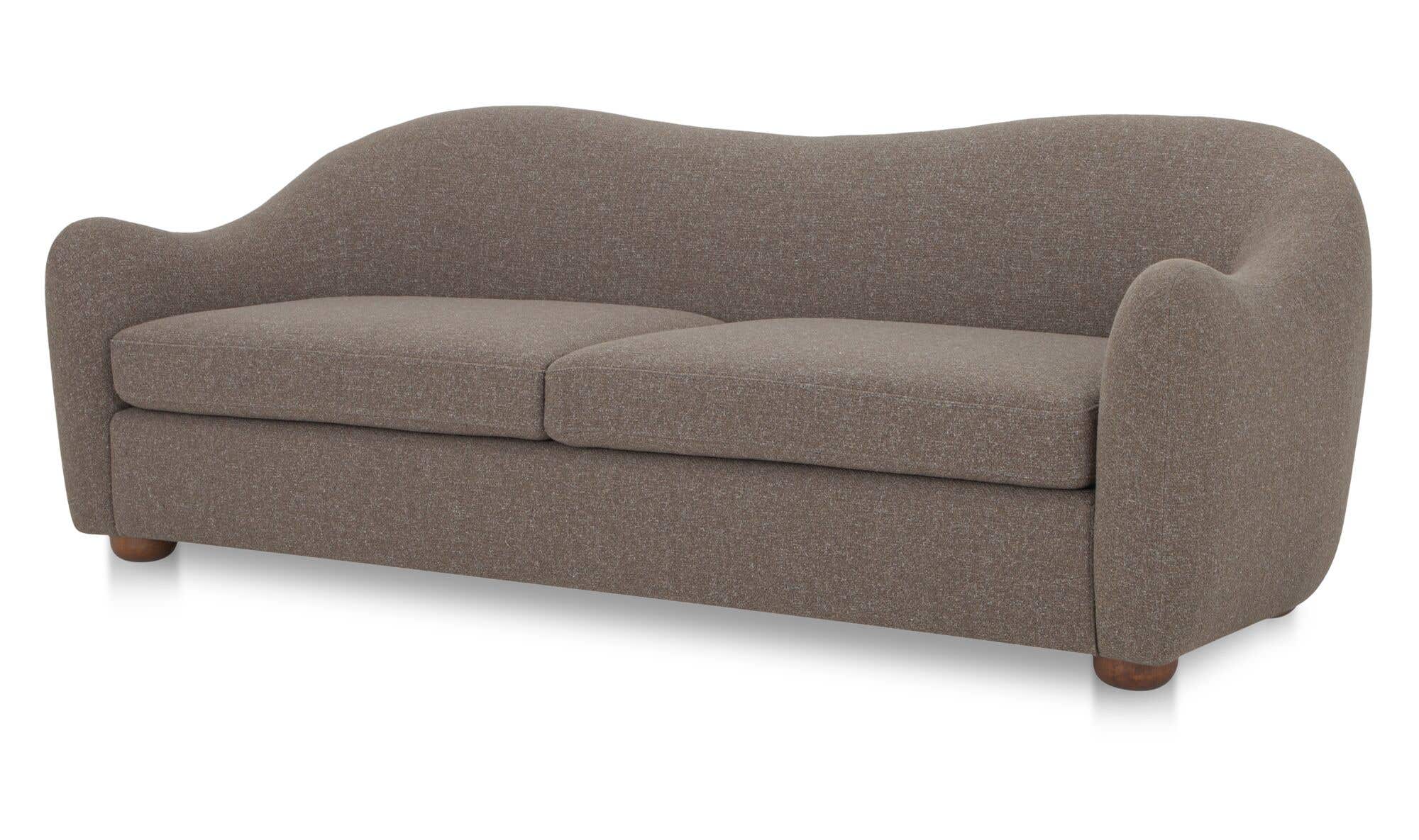 89.8" Brown Upholstered Sofa