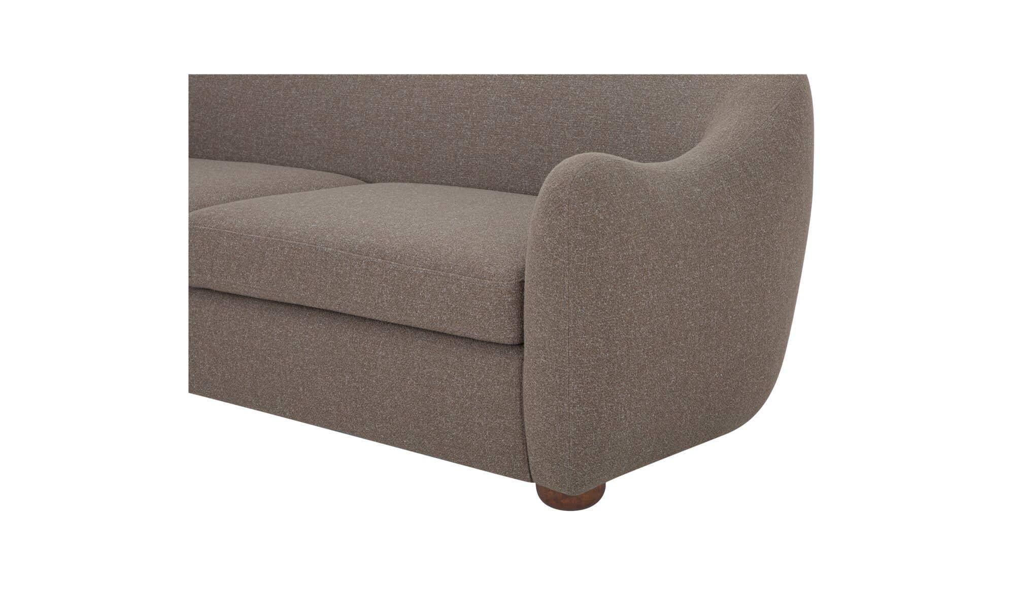 89.8" Brown Upholstered Sofa