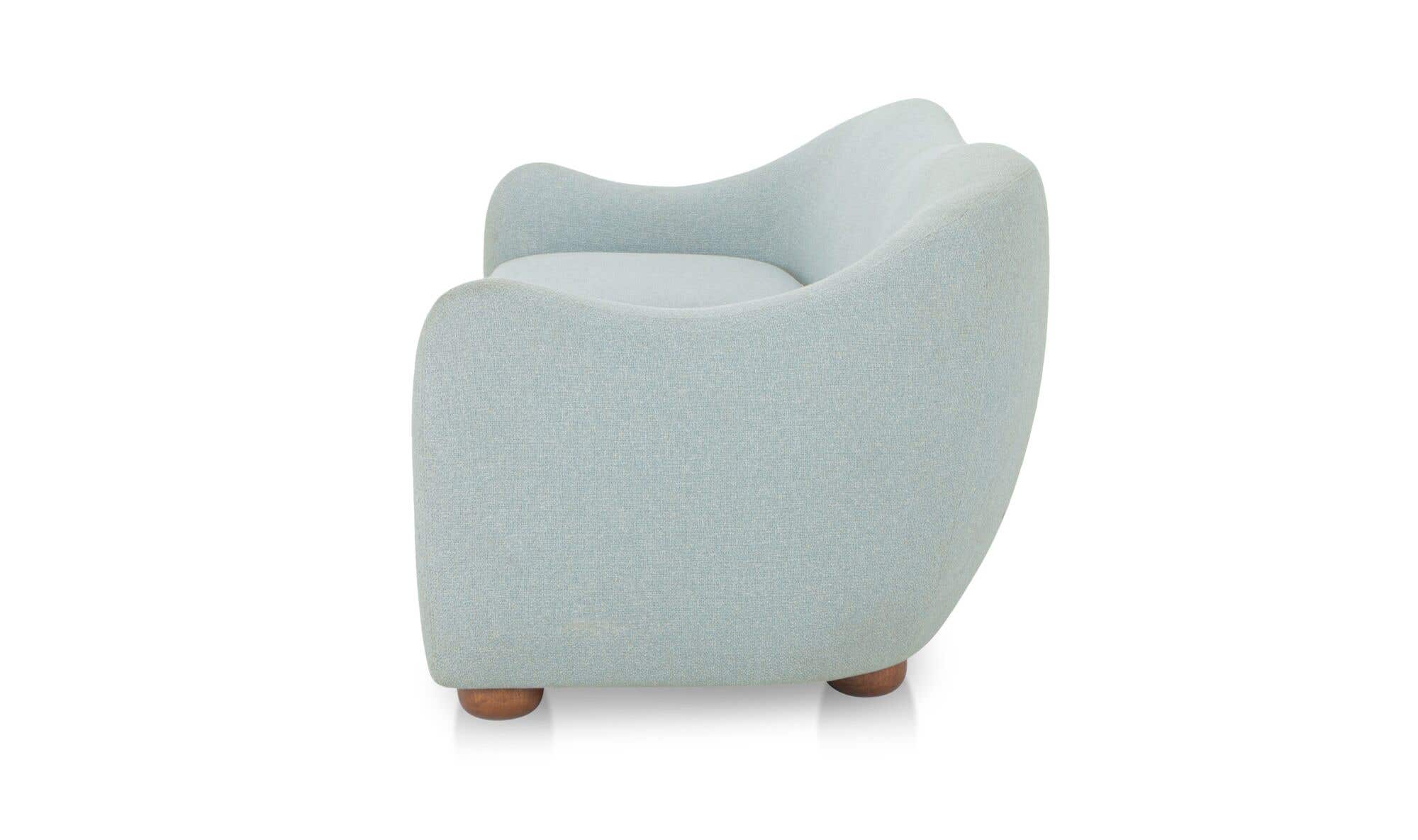 89.8" Light Blue Upholstered Sofa