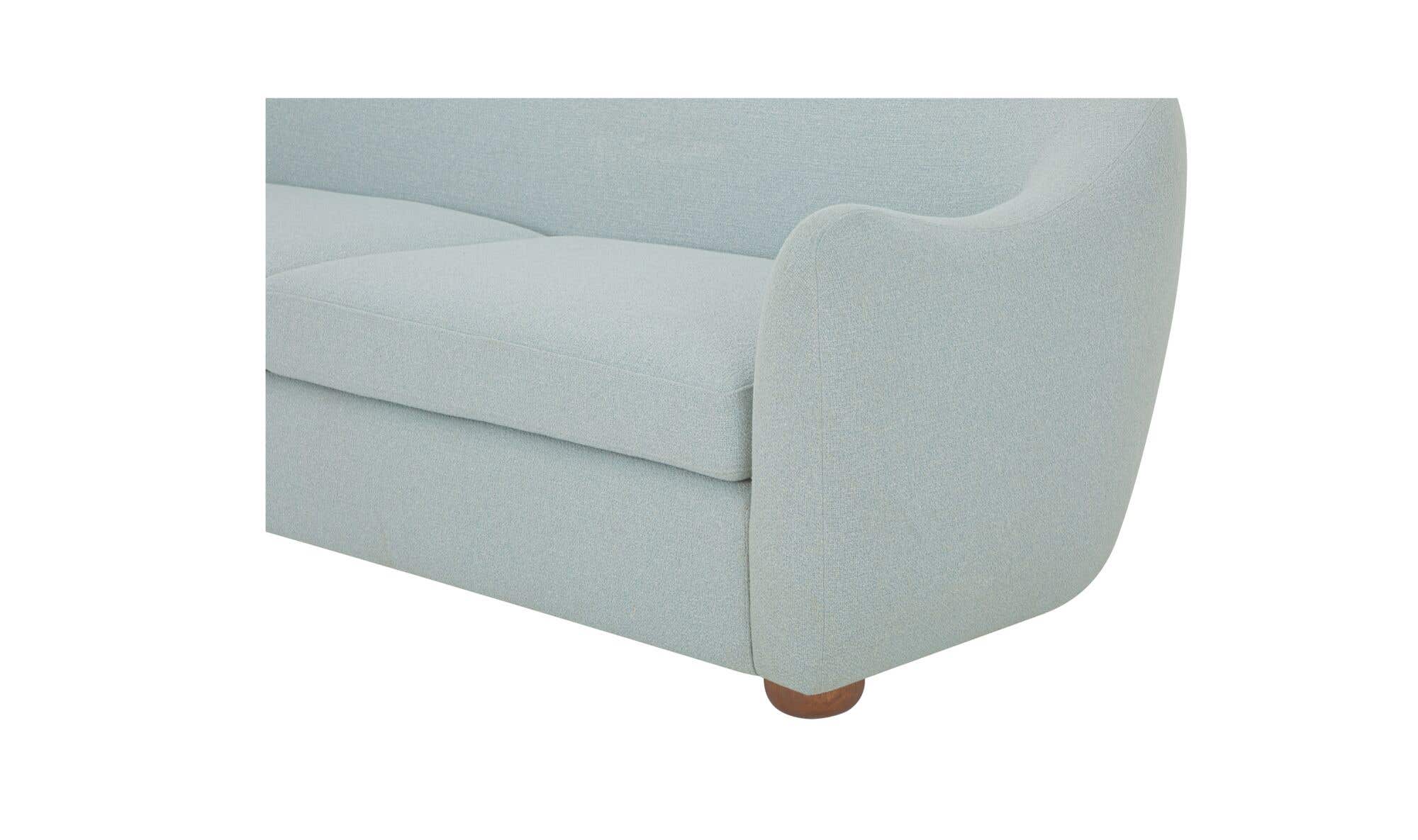 89.8" Light Blue Upholstered Sofa