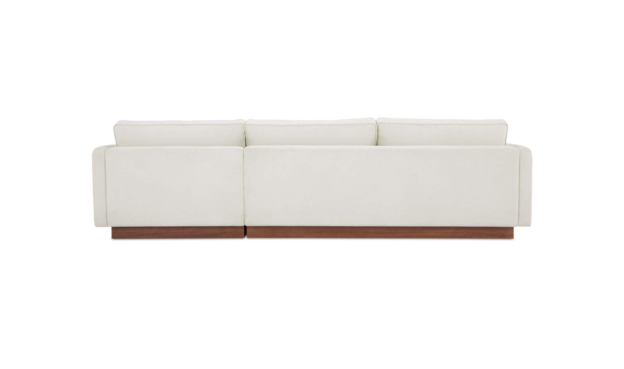 112" White Upholstered Right Facing Sectional