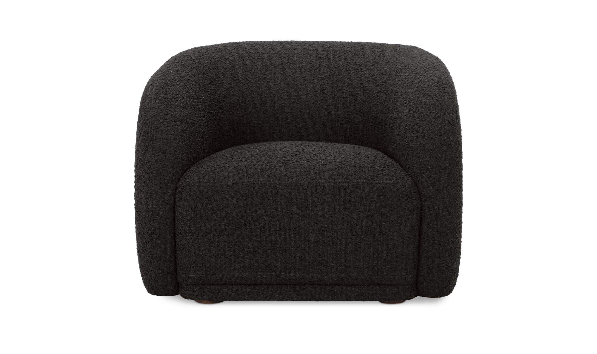37" Black Boucle Accent Chair