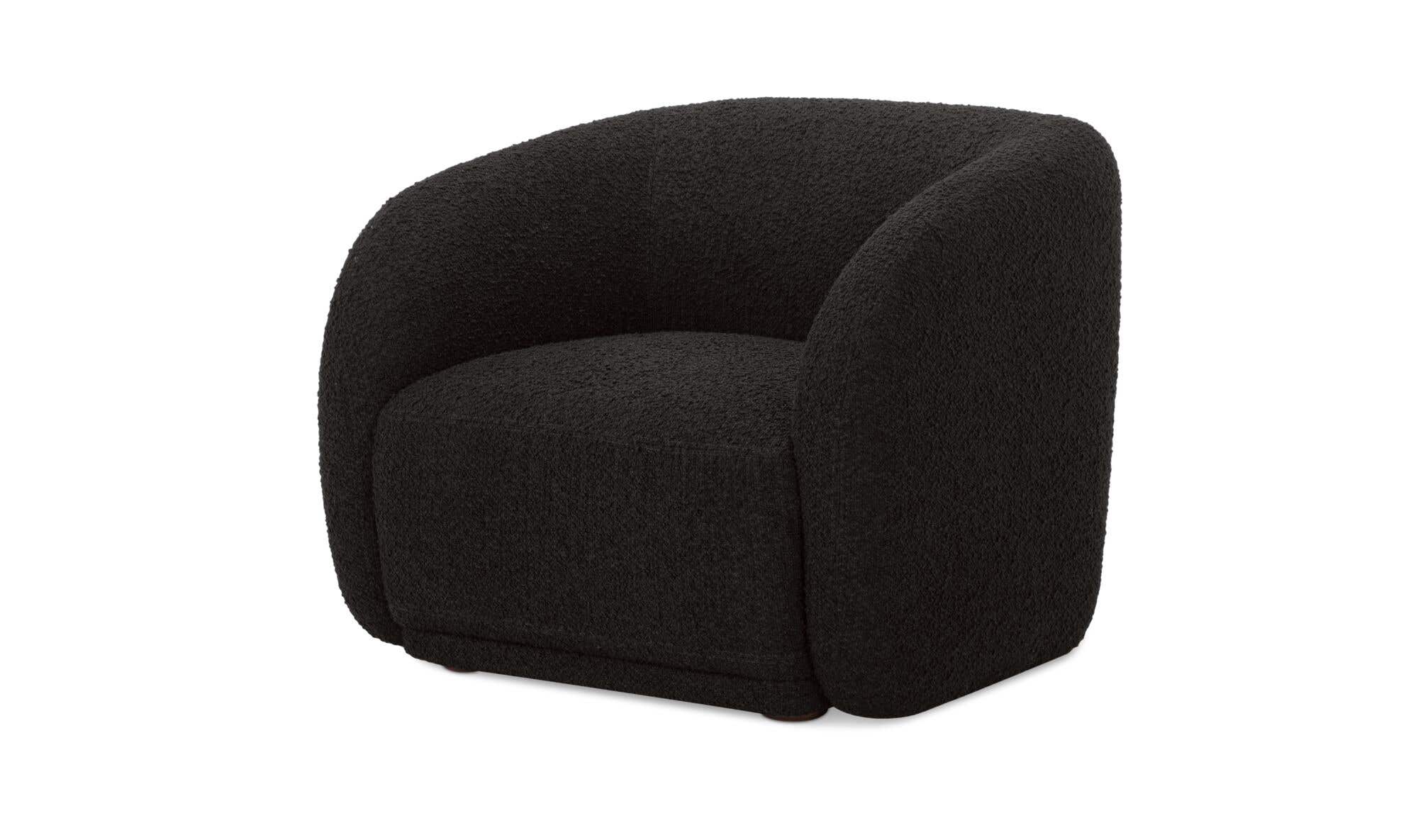 37" Black Boucle Accent Chair
