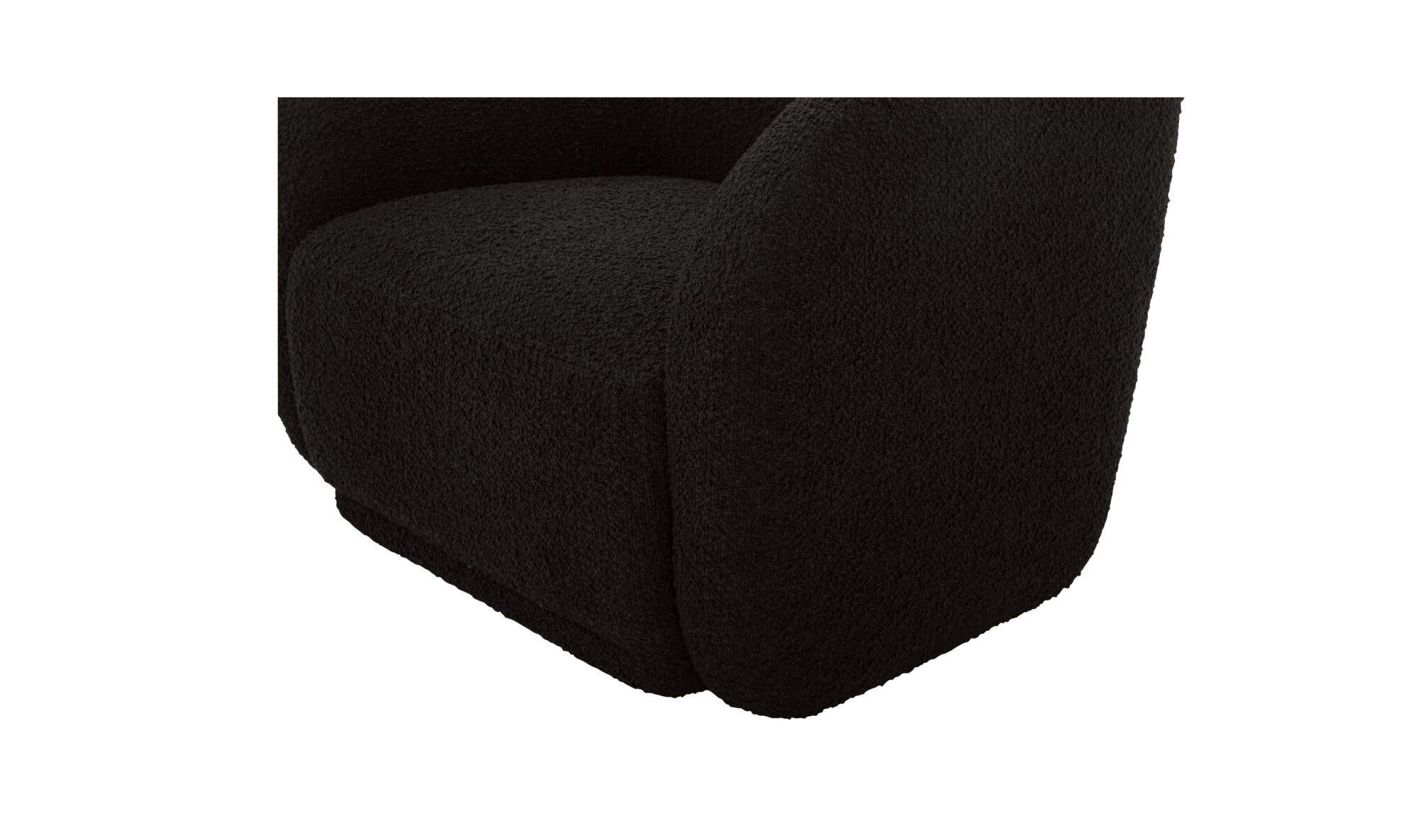 37" Black Boucle Accent Chair