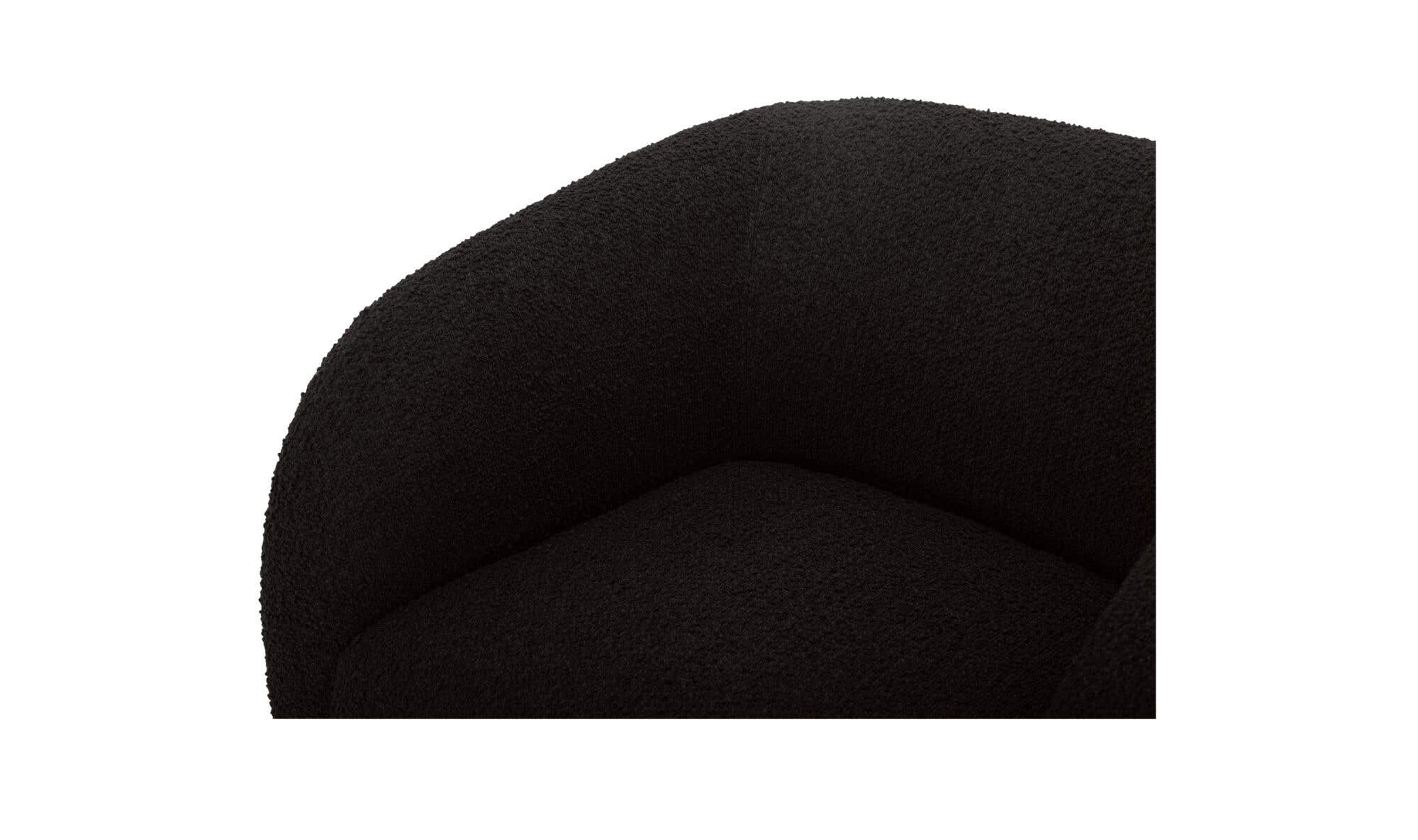 37" Black Boucle Accent Chair
