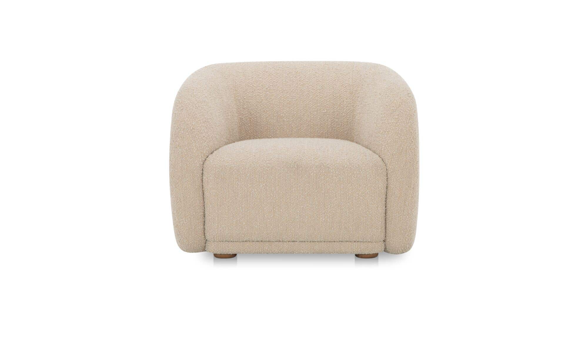 37" Beige Boucle Accent Chair