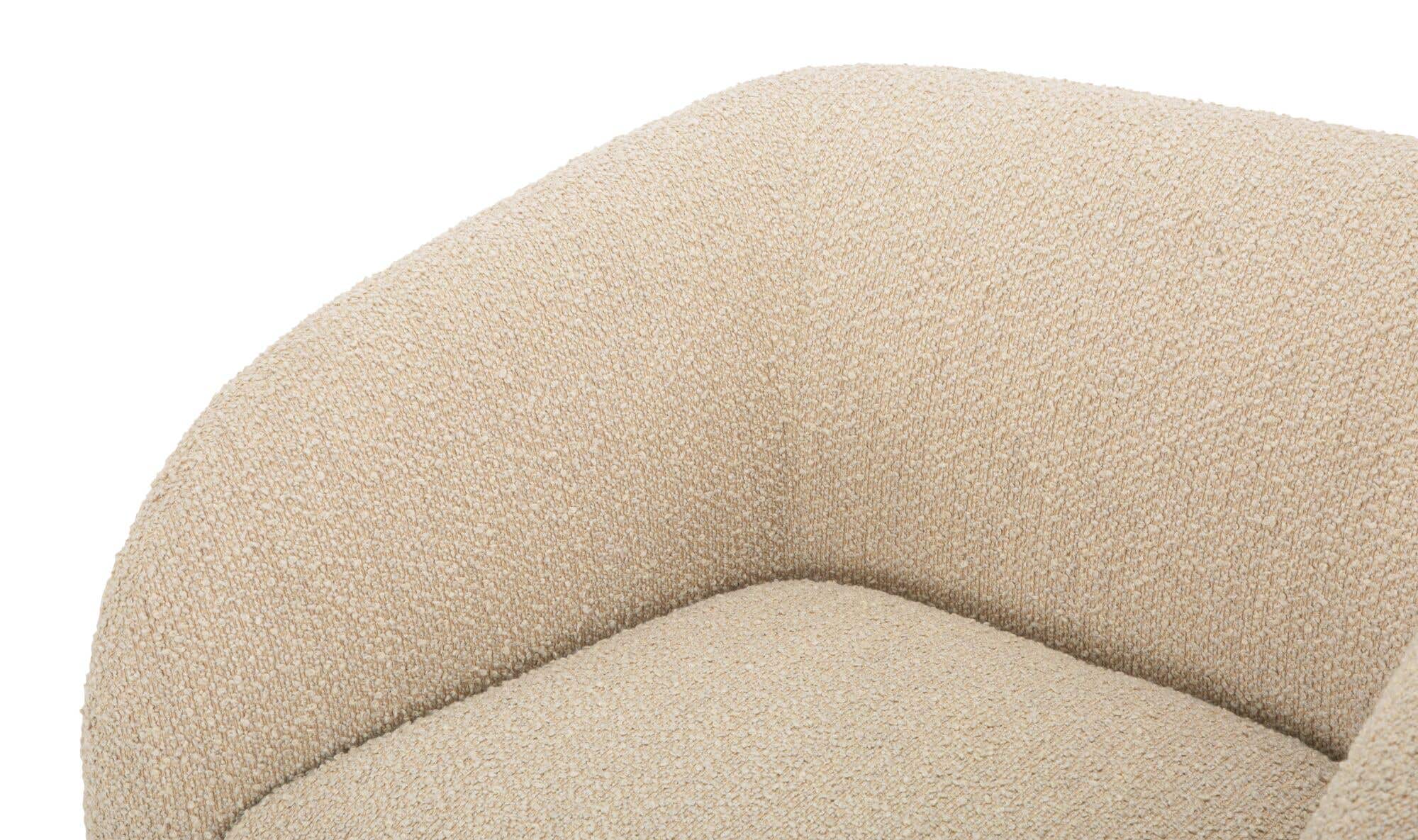37" Beige Boucle Accent Chair