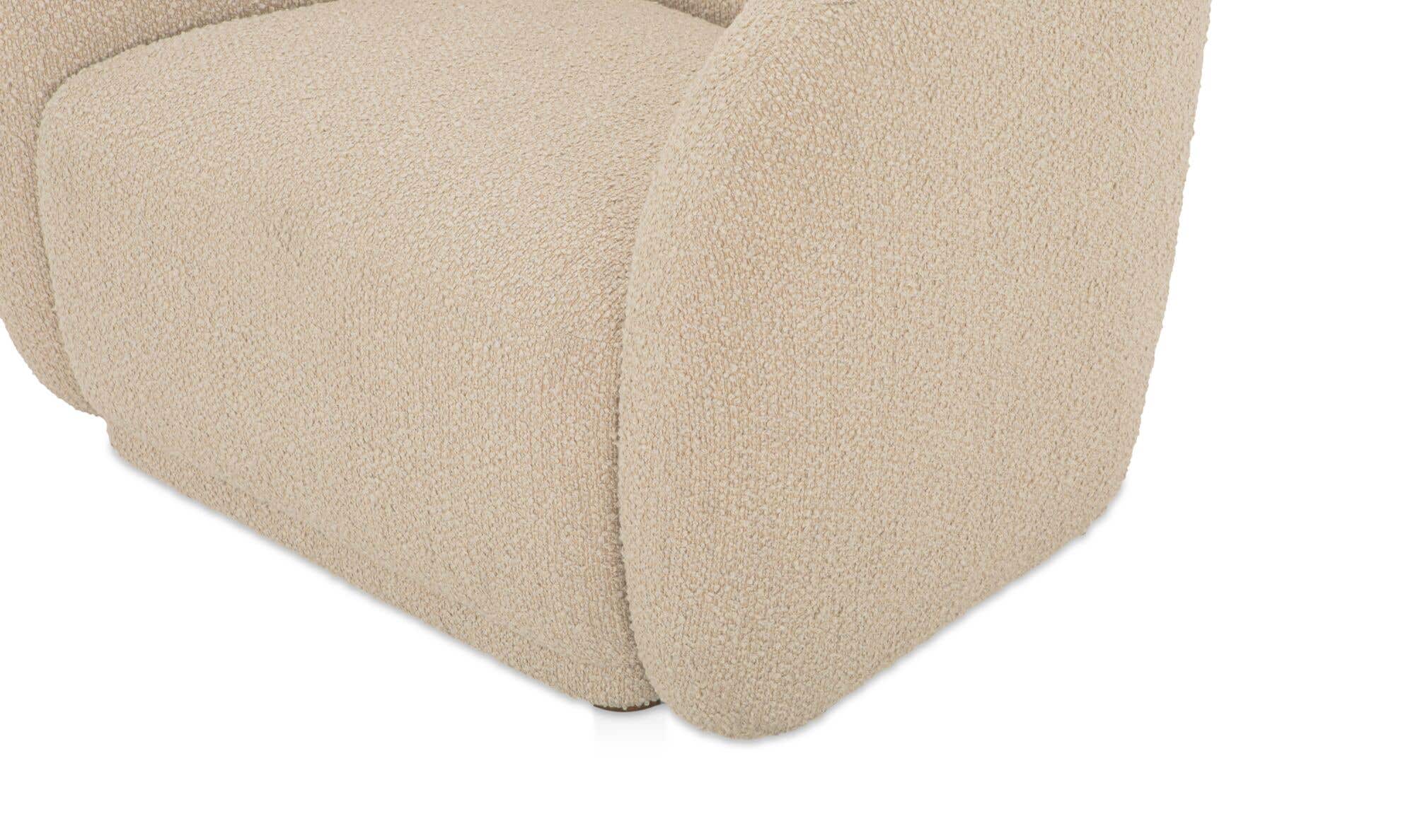 37" Beige Boucle Accent Chair