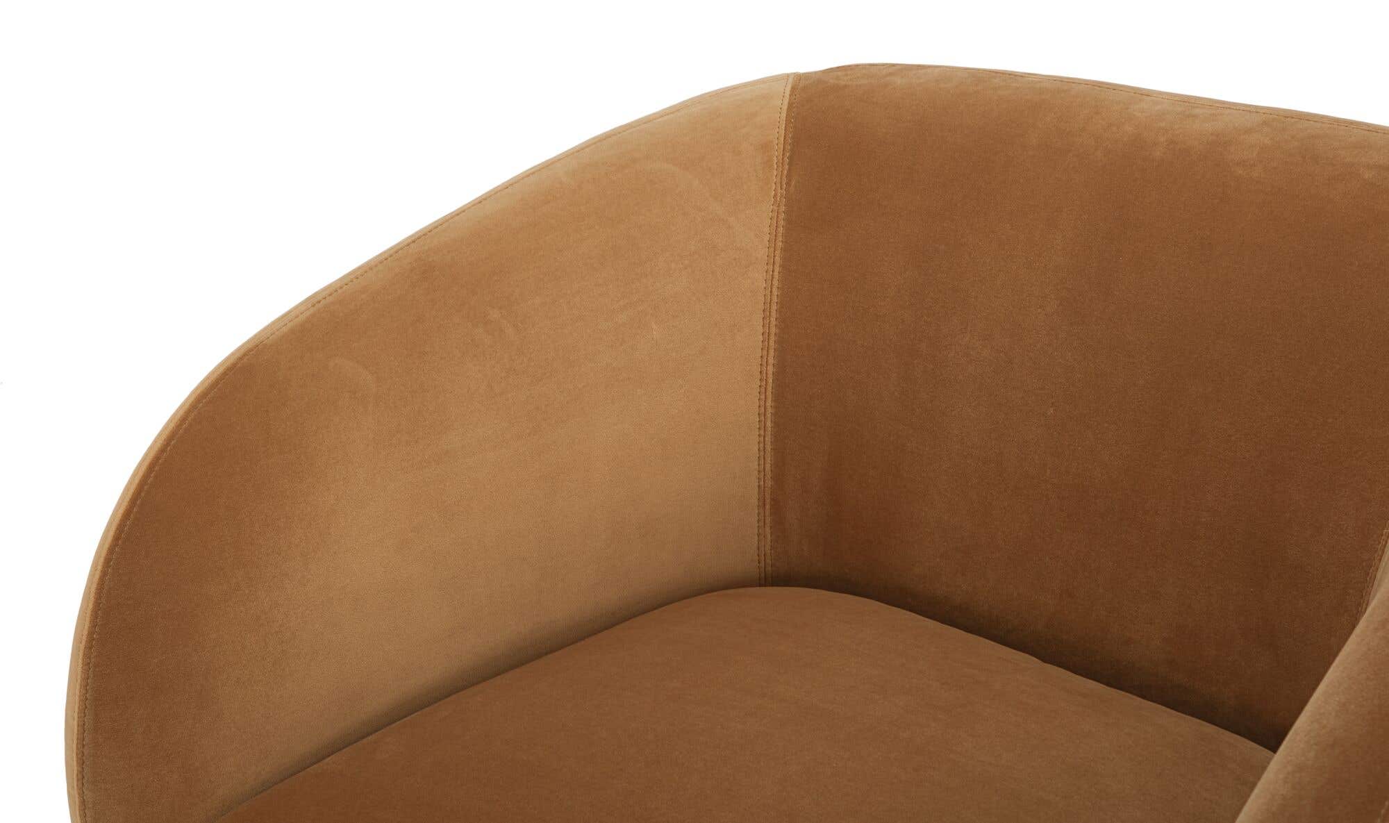 37" Tan Faux Mohair Upholstered Accent Chair