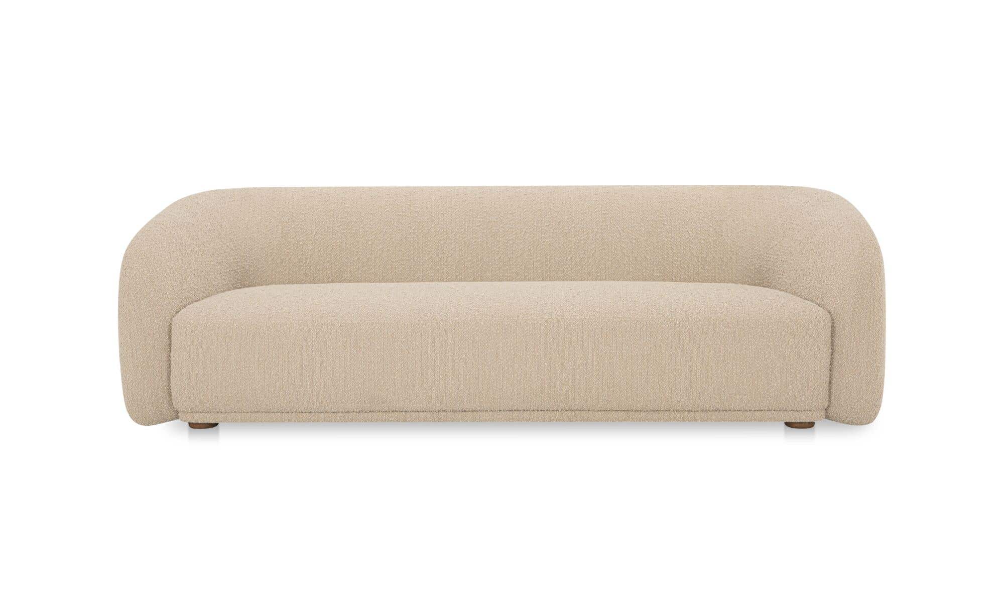 92" Beige Boucle Sofa