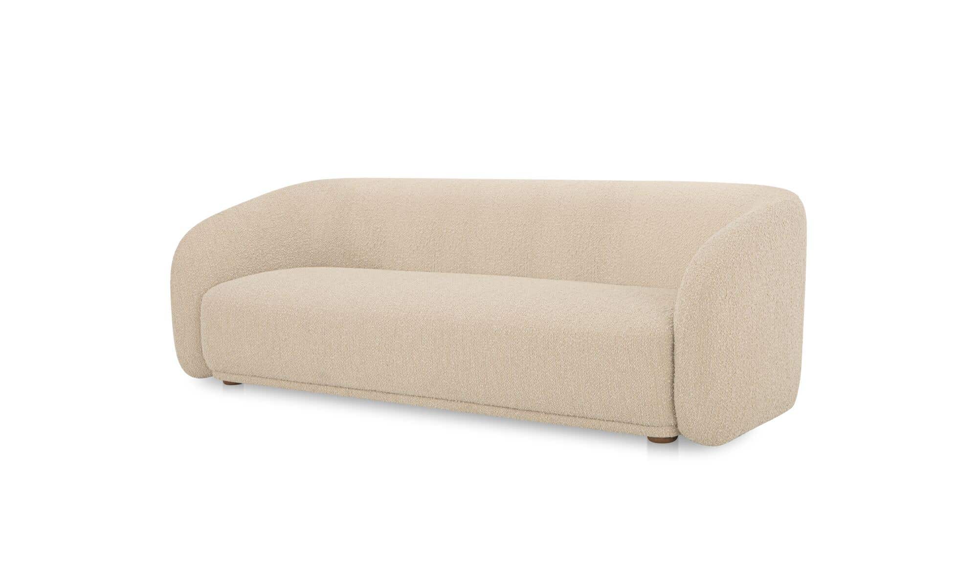 92" Beige Boucle Sofa