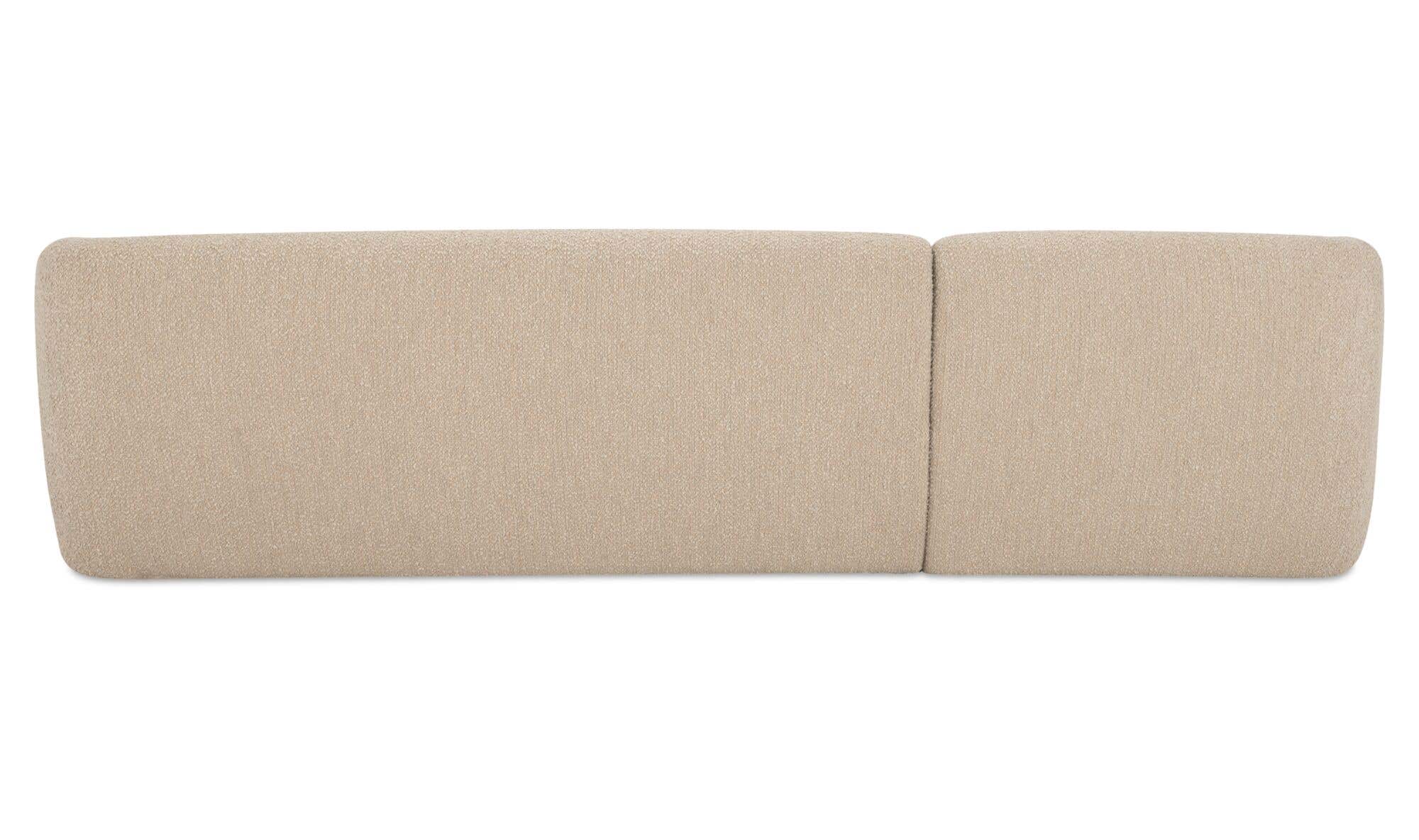 113.75" Beige Boucle Left Facing Sectional