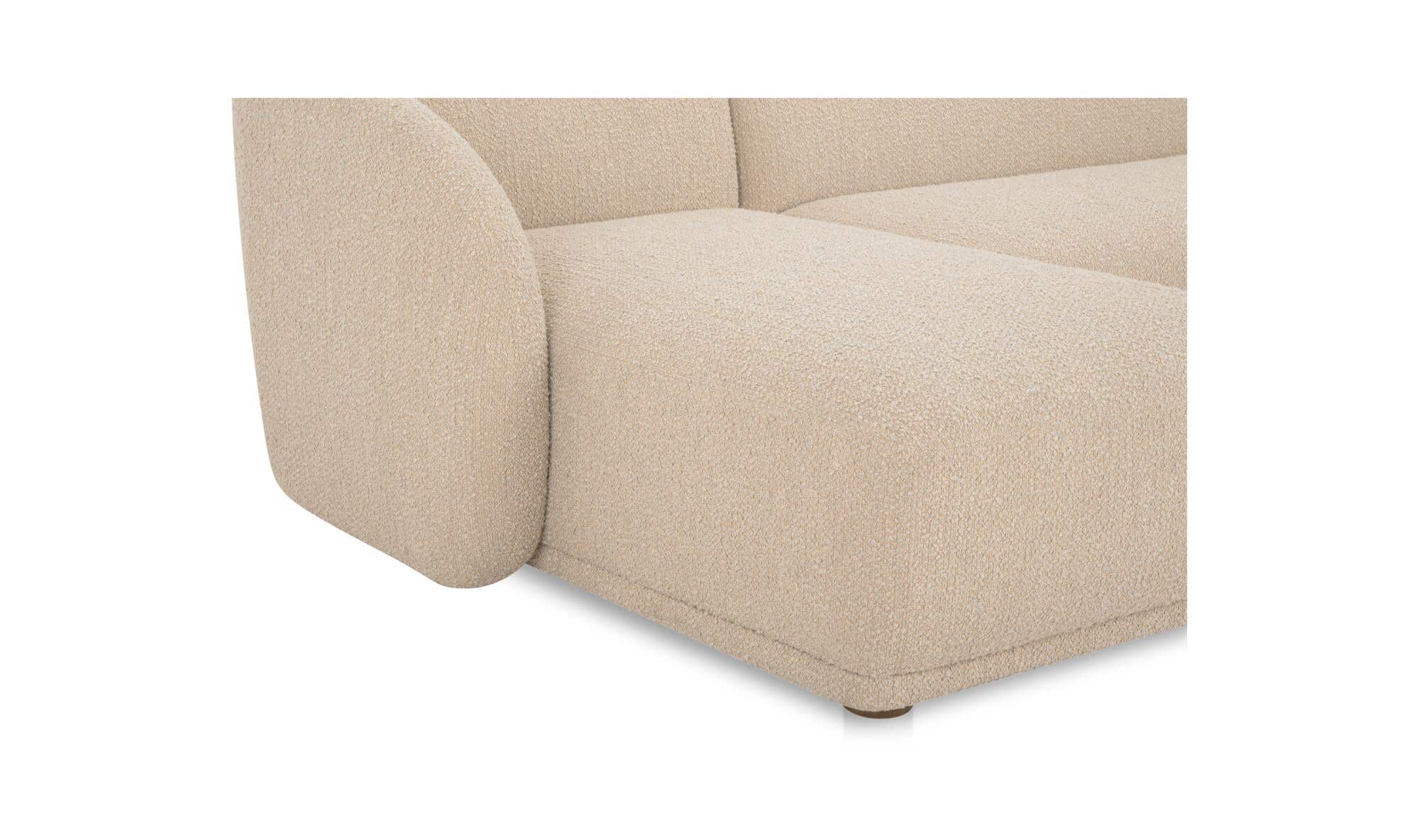 113.75" Beige Boucle Left Facing Sectional