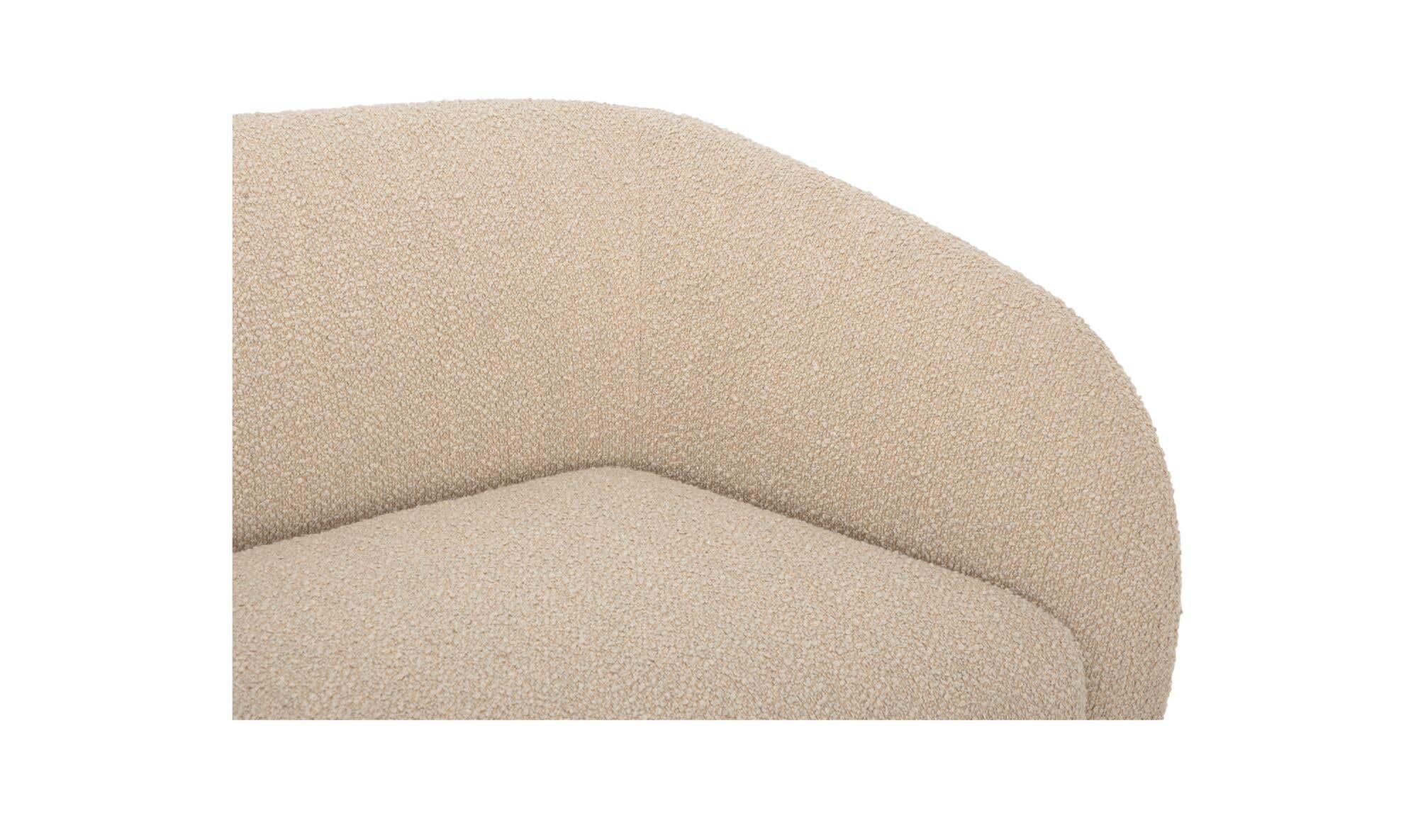 113.75" Beige Boucle Left Facing Sectional