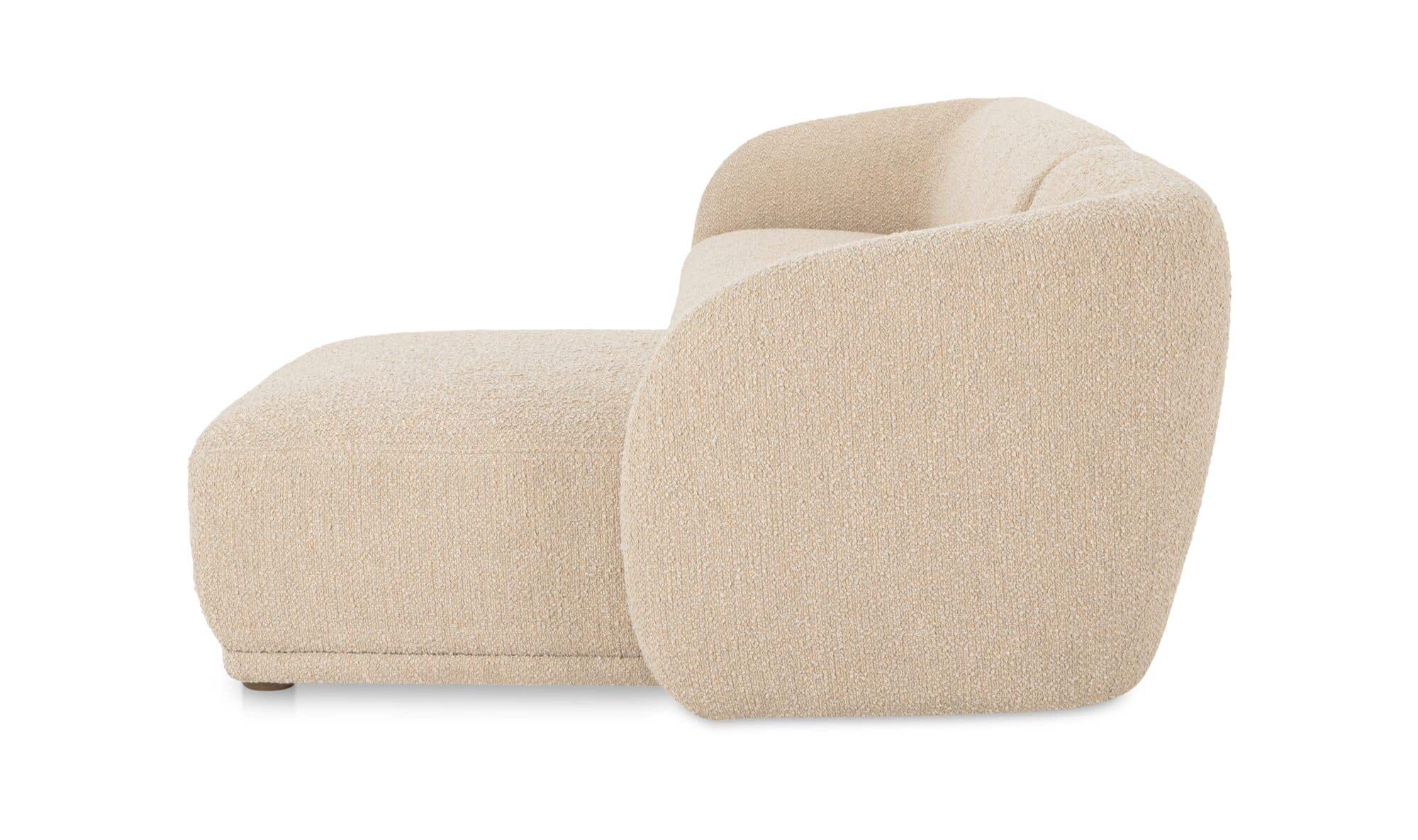 113.75" Beige Boucle Right Facing Sectional