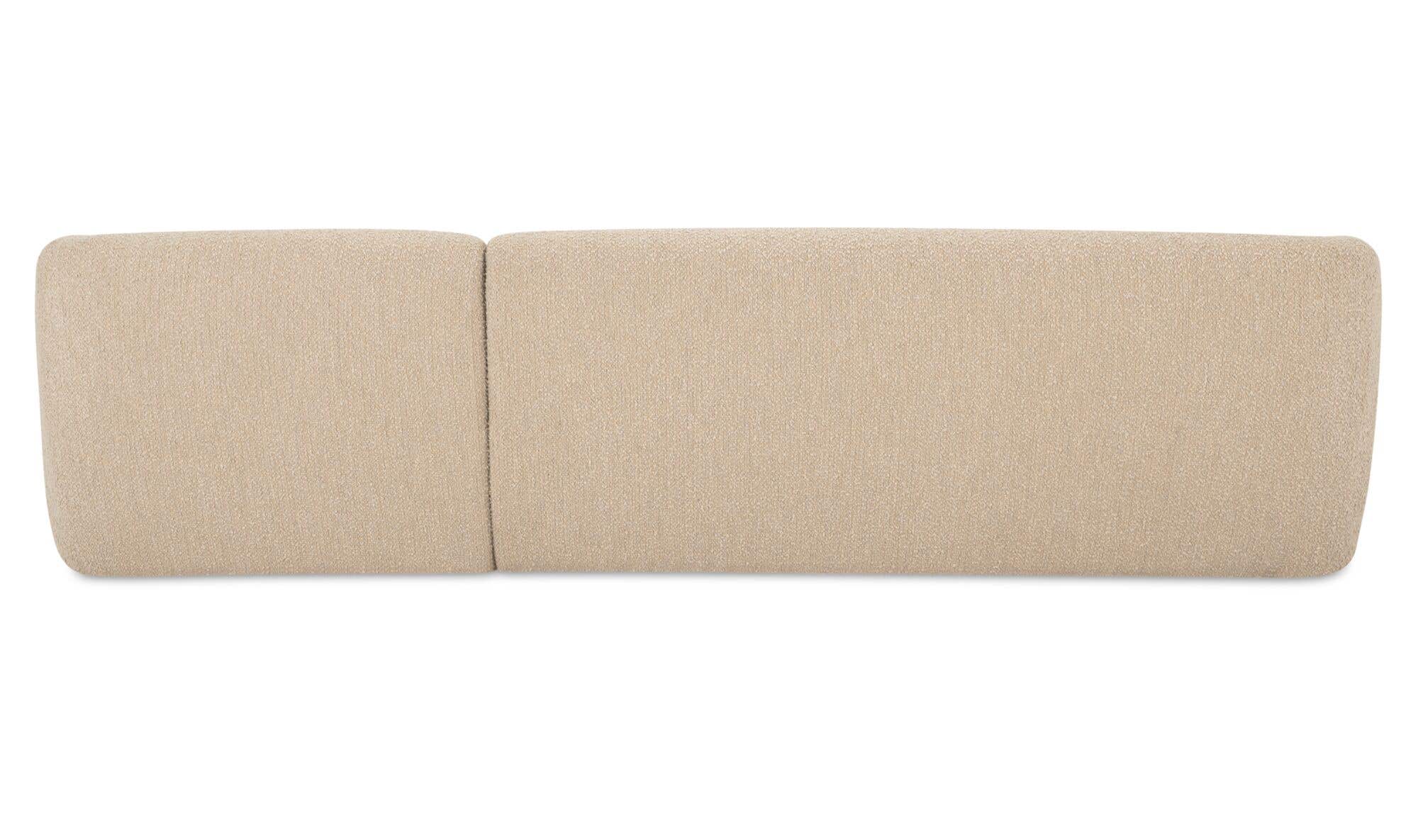 113.75" Beige Boucle Right Facing Sectional