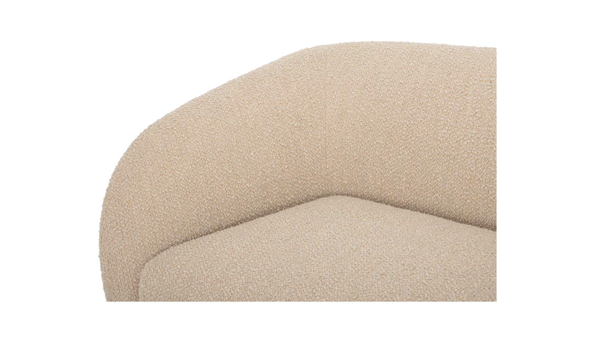113.75" Beige Boucle Right Facing Sectional