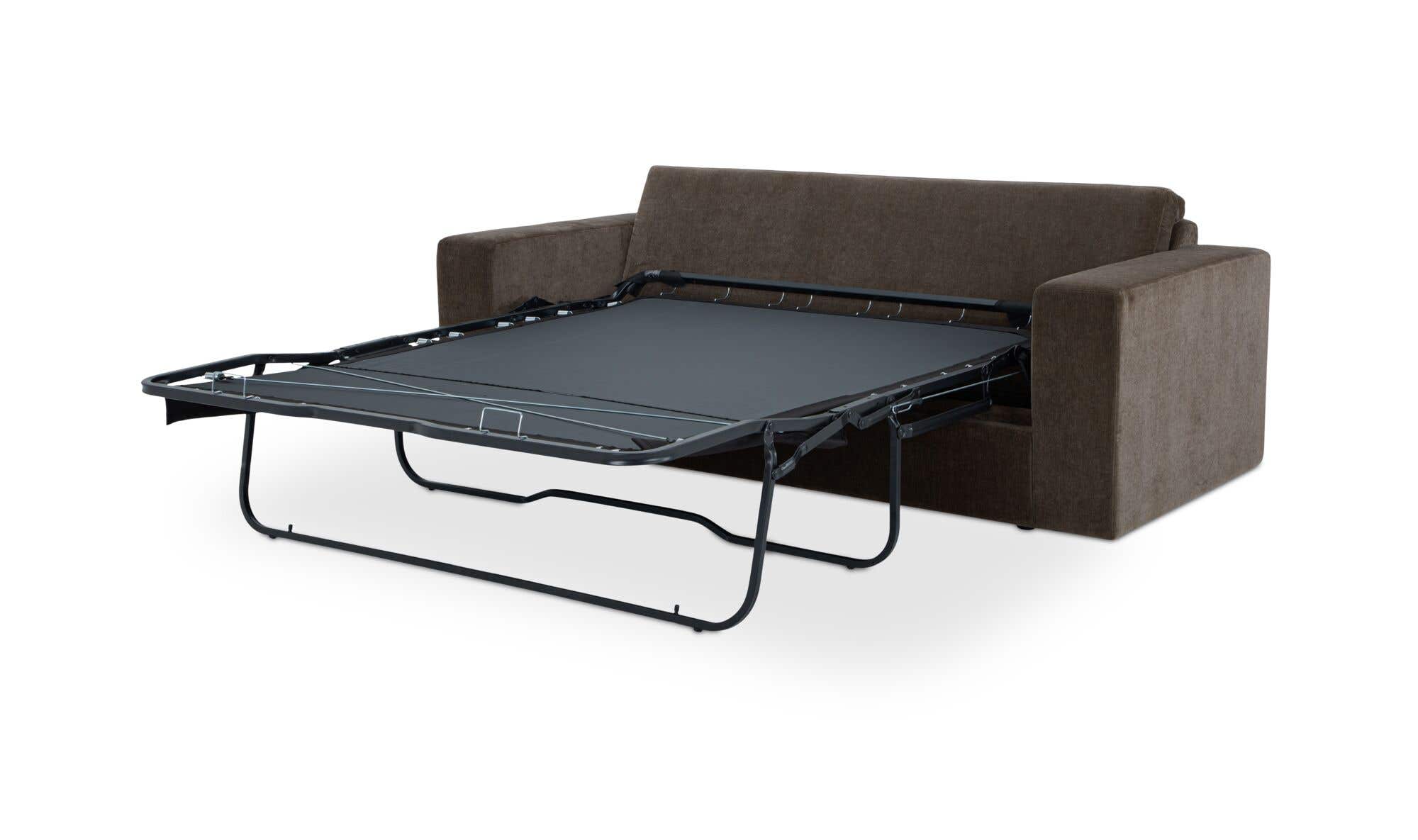 87.8" Warm Charcoal Upholstered Sleeper Sofa