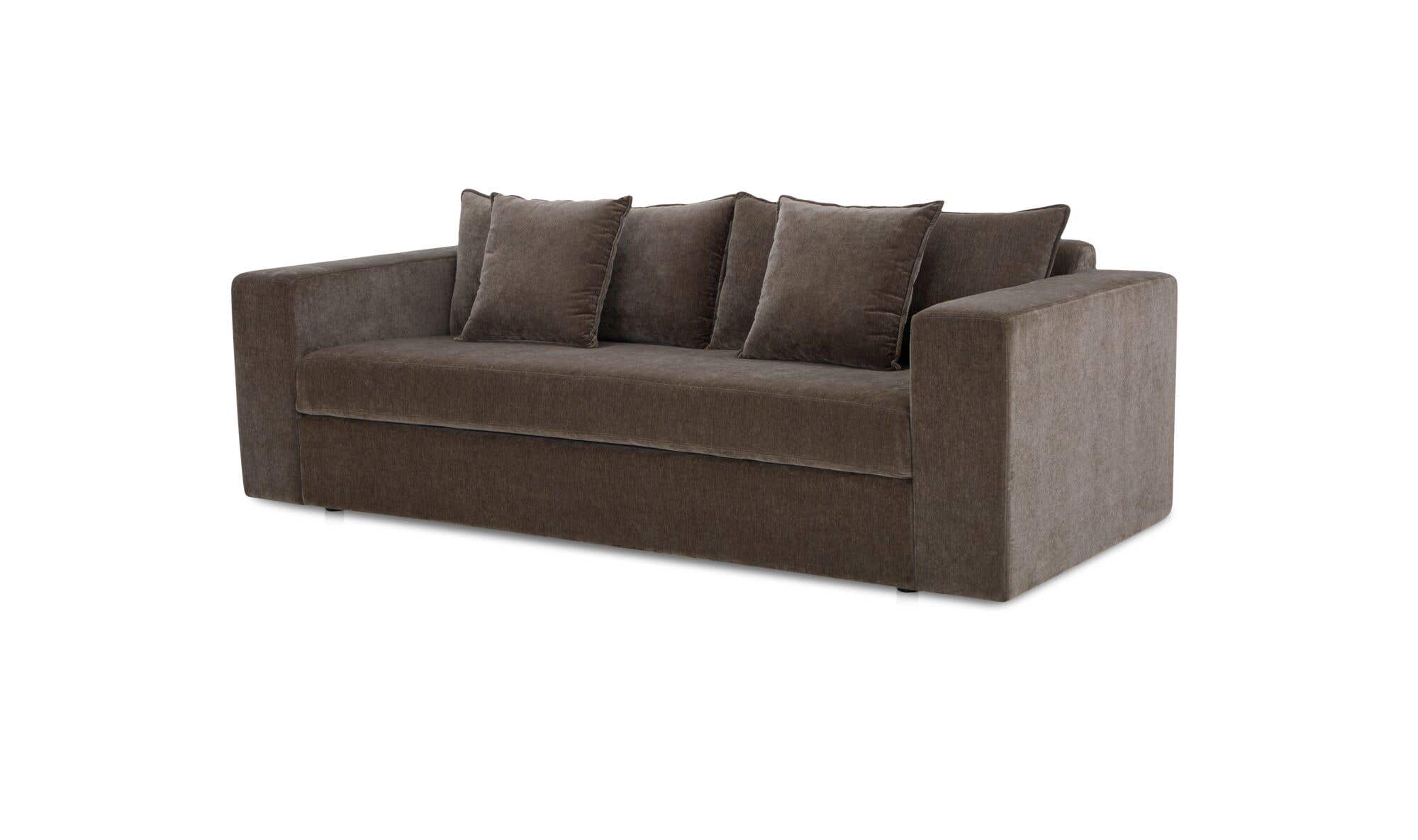 87.8" Warm Charcoal Upholstered Sleeper Sofa
