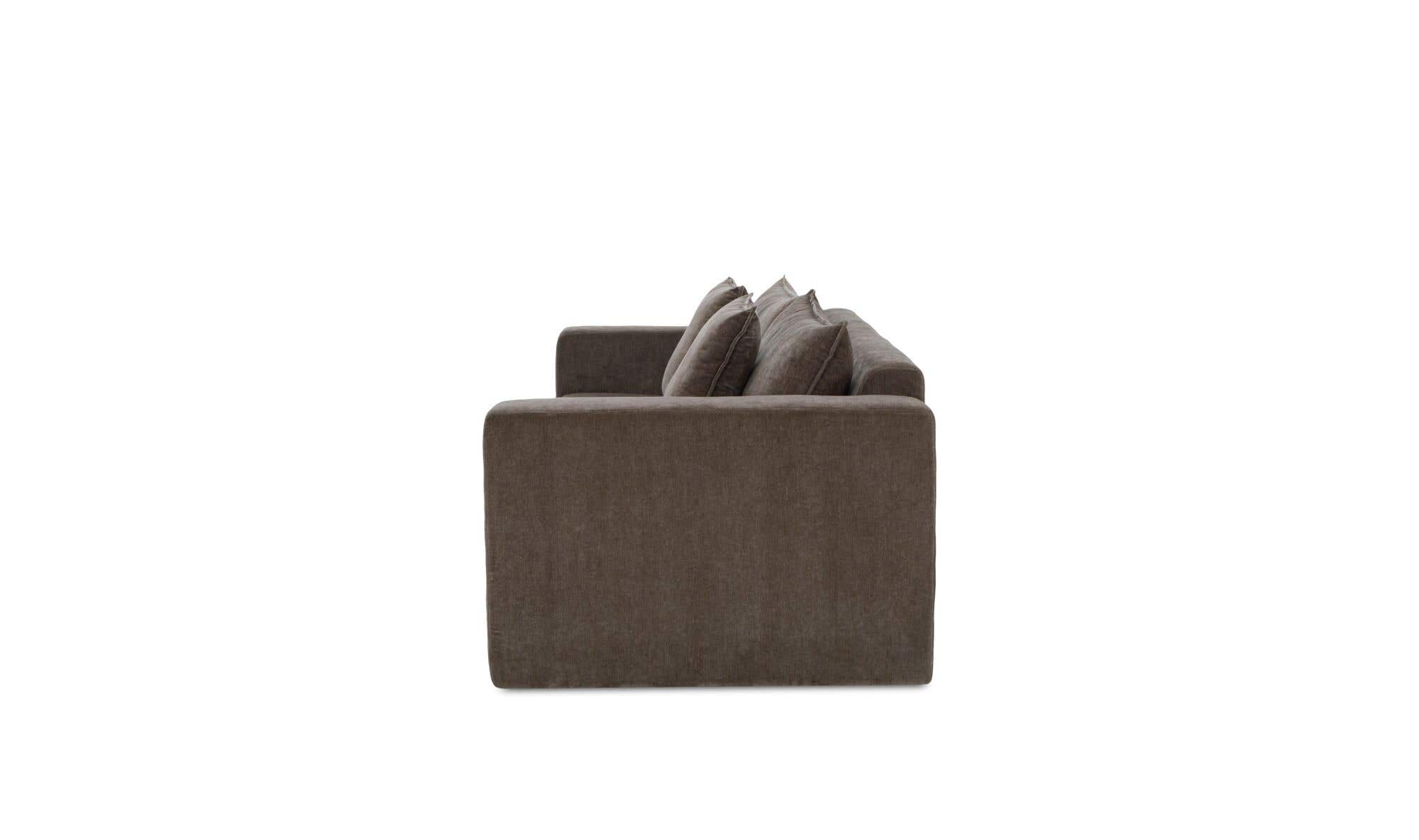 87.8" Warm Charcoal Upholstered Sleeper Sofa