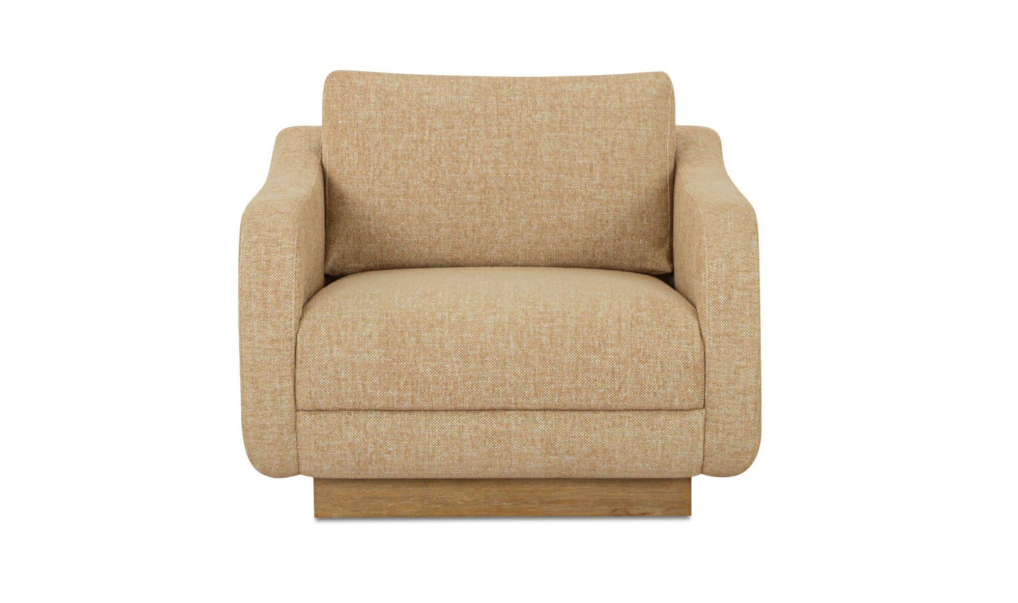 38" Ochre Upholstered Lounge Chair