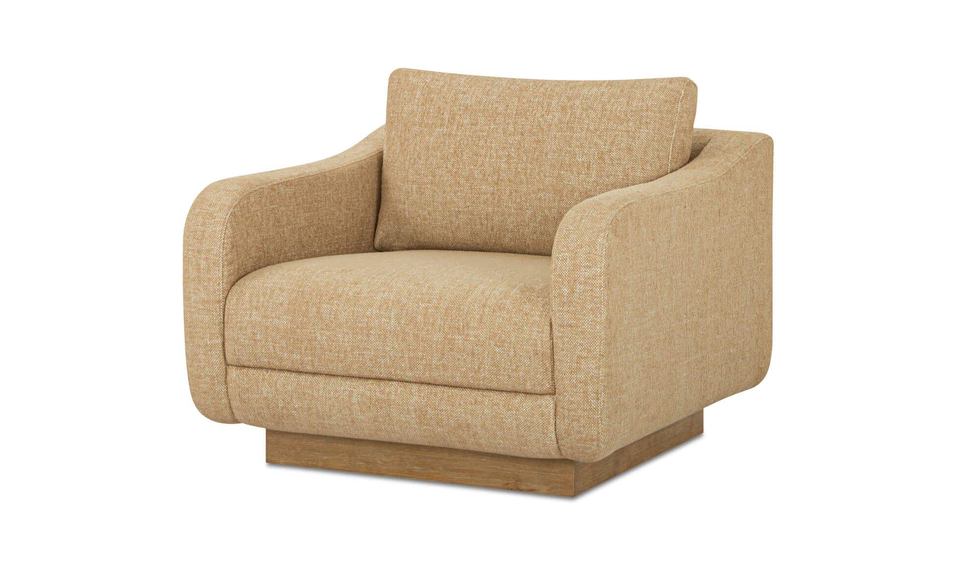 38" Ochre Upholstered Lounge Chair